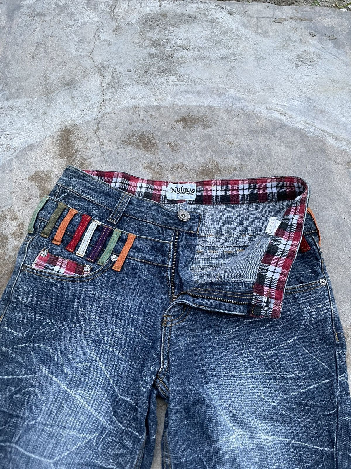 Japanese Brand Nylaus Double Waist Acid Wash Short Size US 31 - 3 Thumbnail