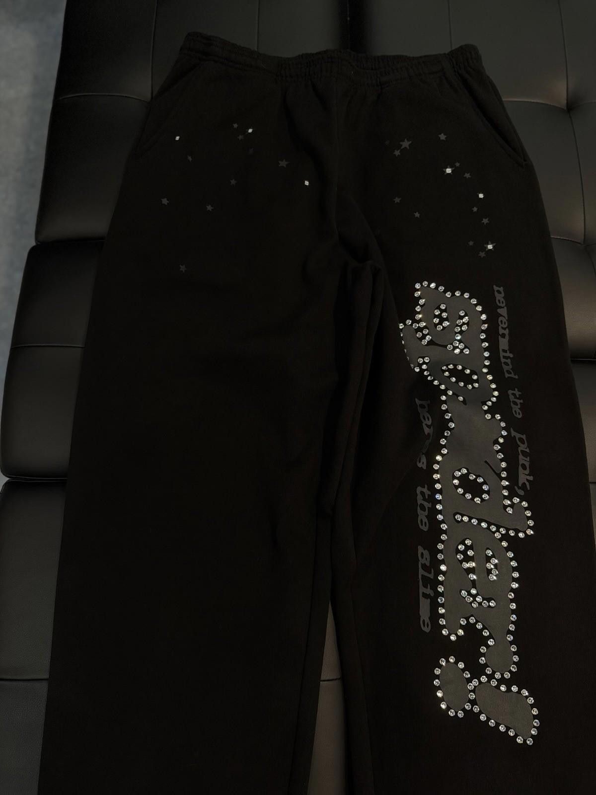 Sp5der Size Xl Sp5der Worldwide Black VVS Stone Sweatpants Spider Size US 36 / EU 52 - 7 Thumbnail
