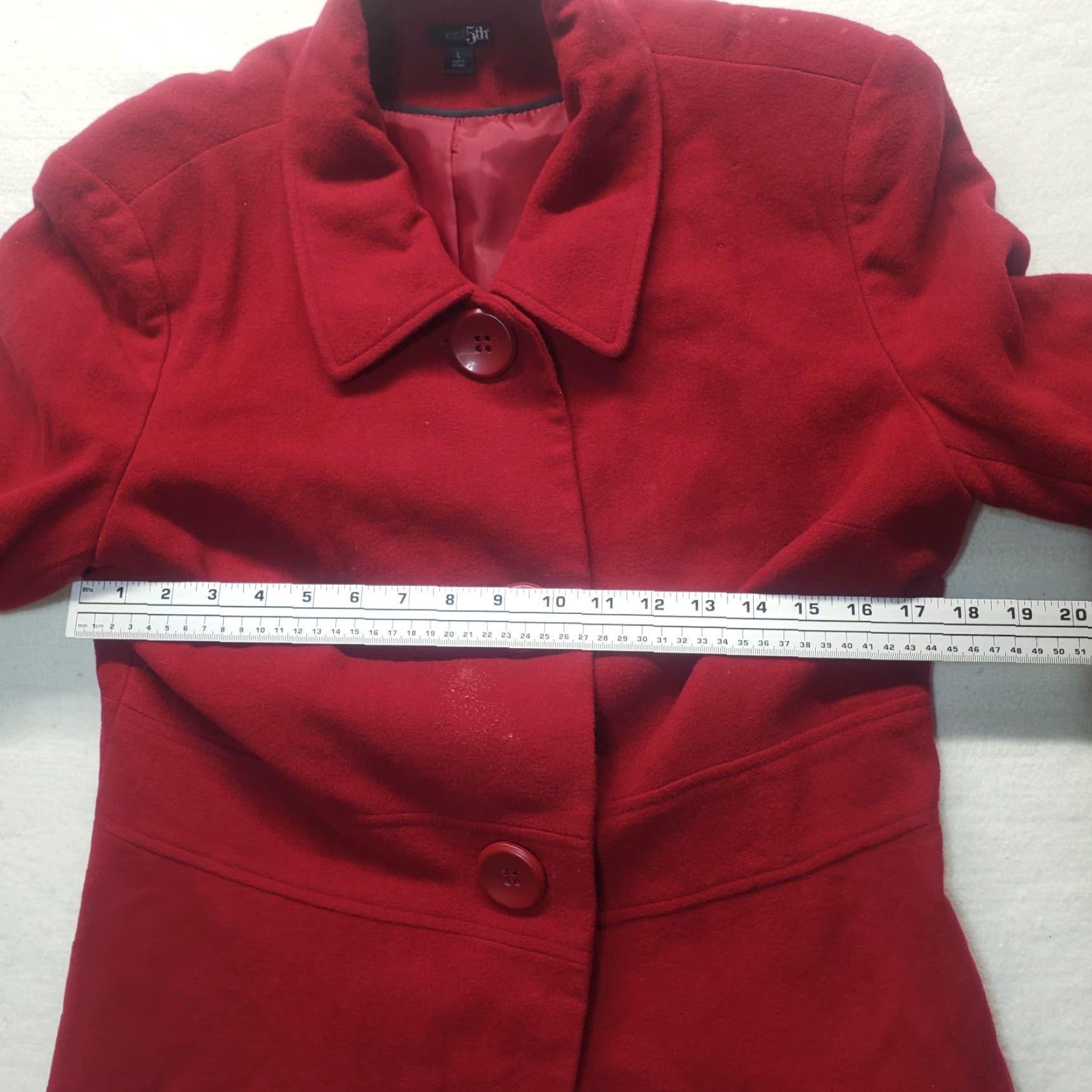 Vintage VINTAGE East 5th Hour Jacket Womens L Red Short Dress Jacket Button Up Wool Long Sleeve Size L / US 10 / IT 46 - 4 Thumbnail