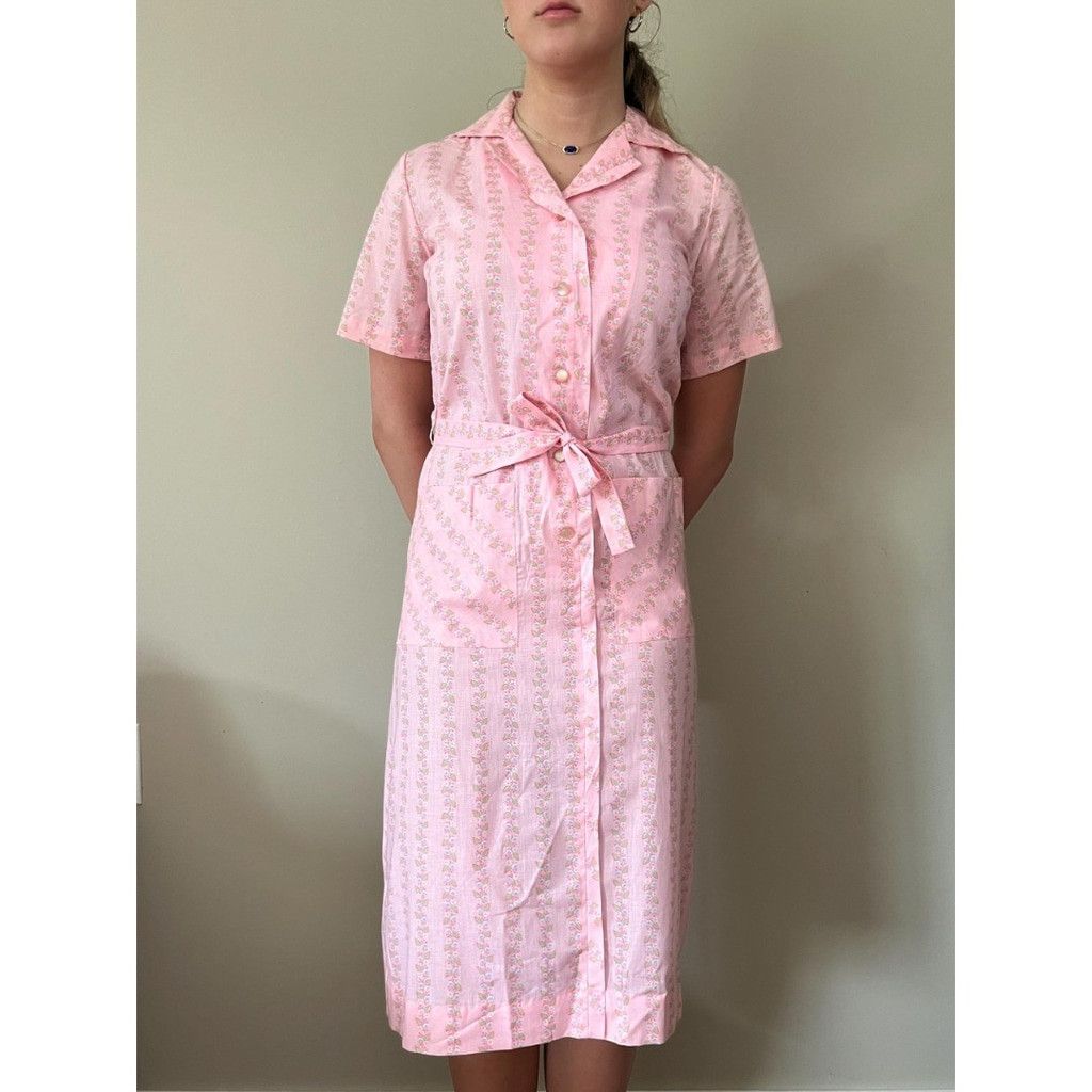 Vintage Deadstock 1960s Vintage Womens Spring Flowers Shirt Dress Size M / US 6-8 / IT 42-44 - 6 Thumbnail