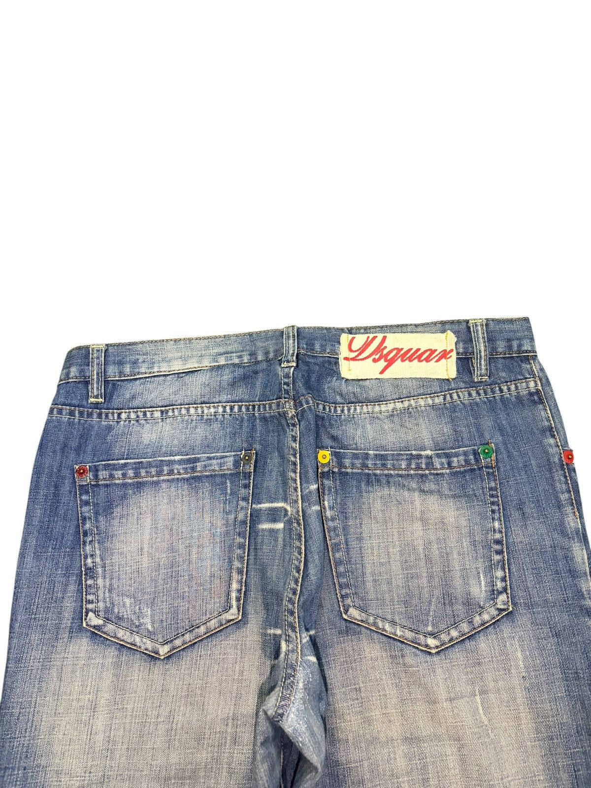 Dsquared2 Vintage Dsquared Patched Faded Wash Distress Baggy Jeans Size US 35 - 4 Thumbnail