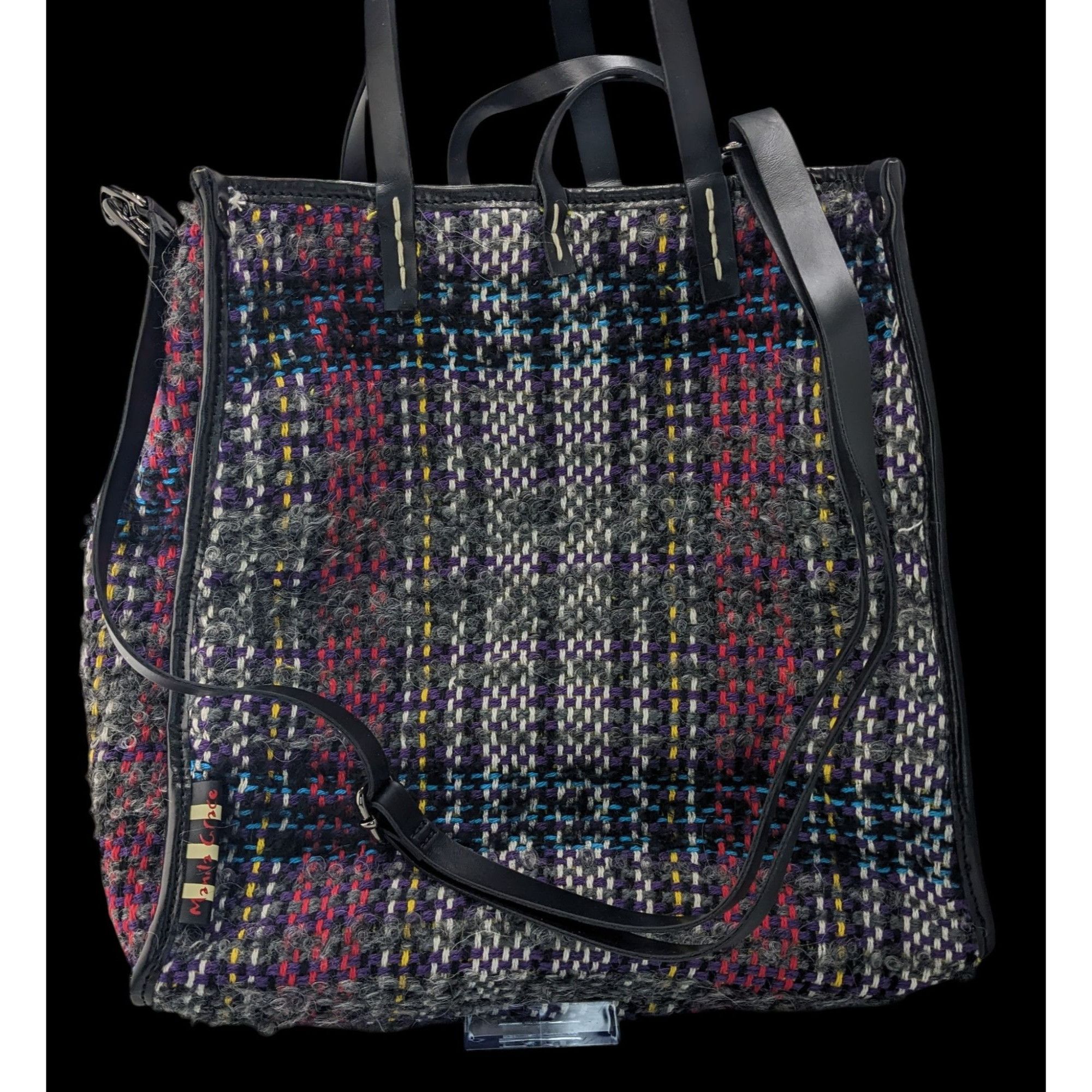 Other Manila Grace Multicolored Tweed Tote With Leather Straps & A Size ONE SIZE - 1 Thumbnail