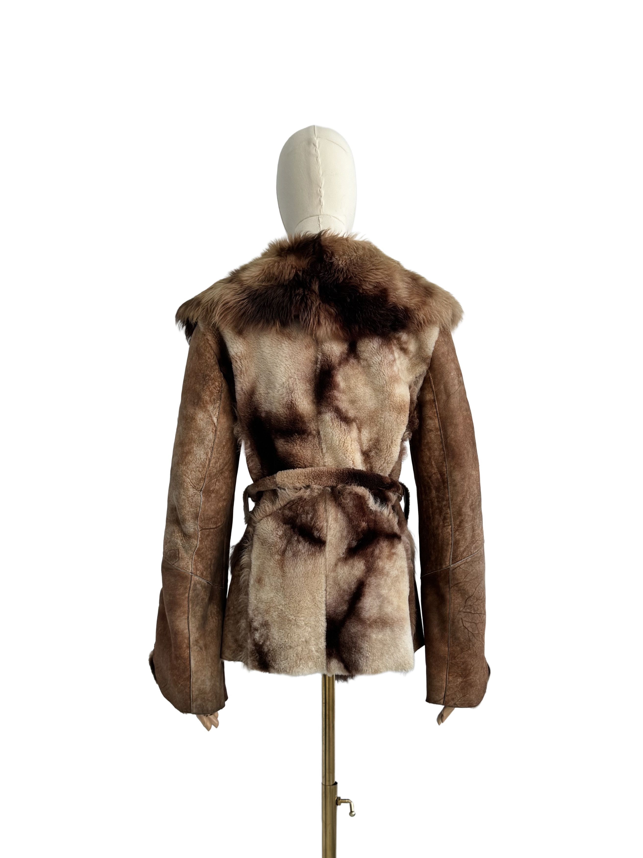 Japanese Brand Vintage Hooded Real Sheepskin Jacket With Belt Size S / US 4 / IT 40 - 4 Thumbnail