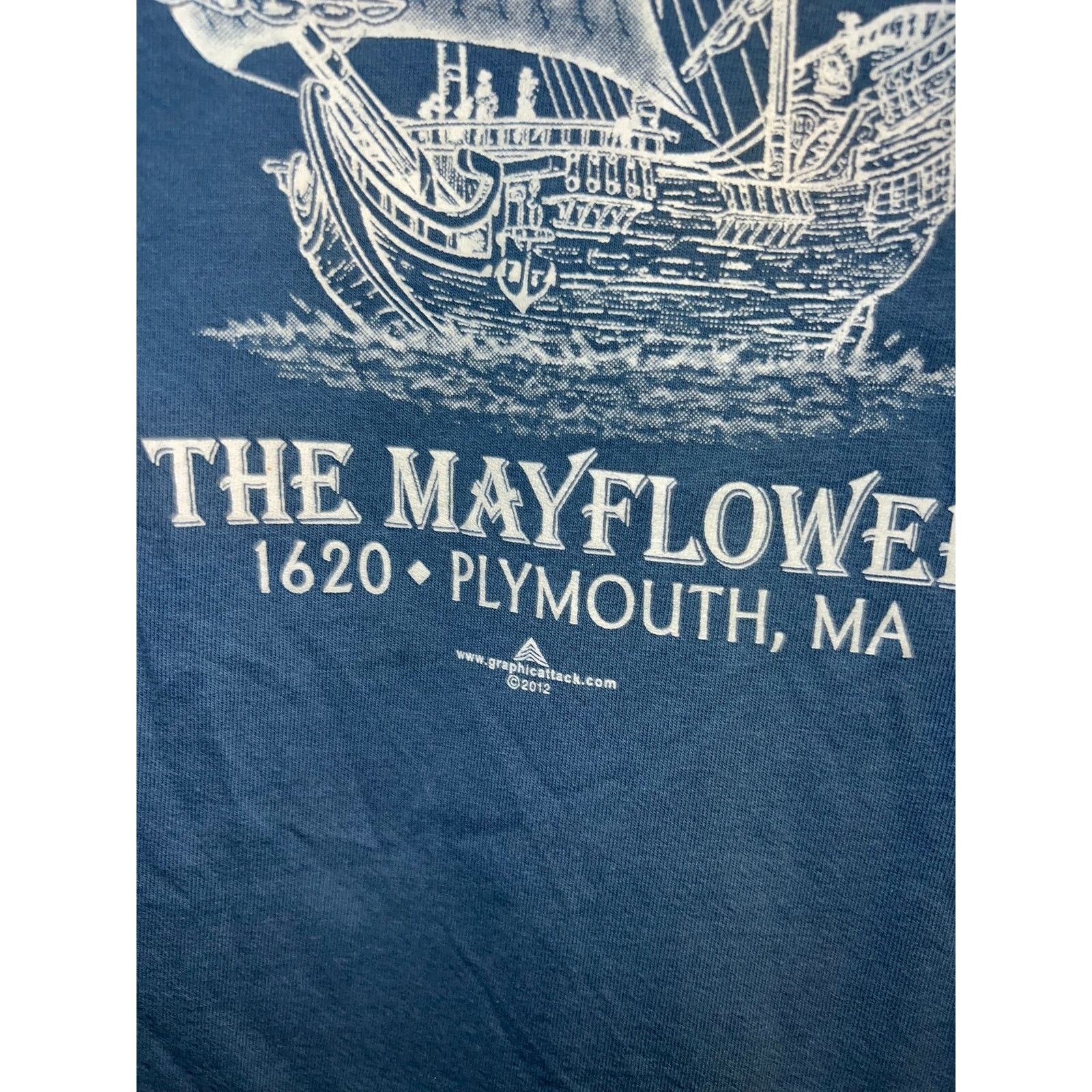 Gildan Vintage The Mayflower Shirt Plymouth MA Pilgrim Tee VTG 2XL Size US XXL / EU 58 / 5 - 3 Thumbnail