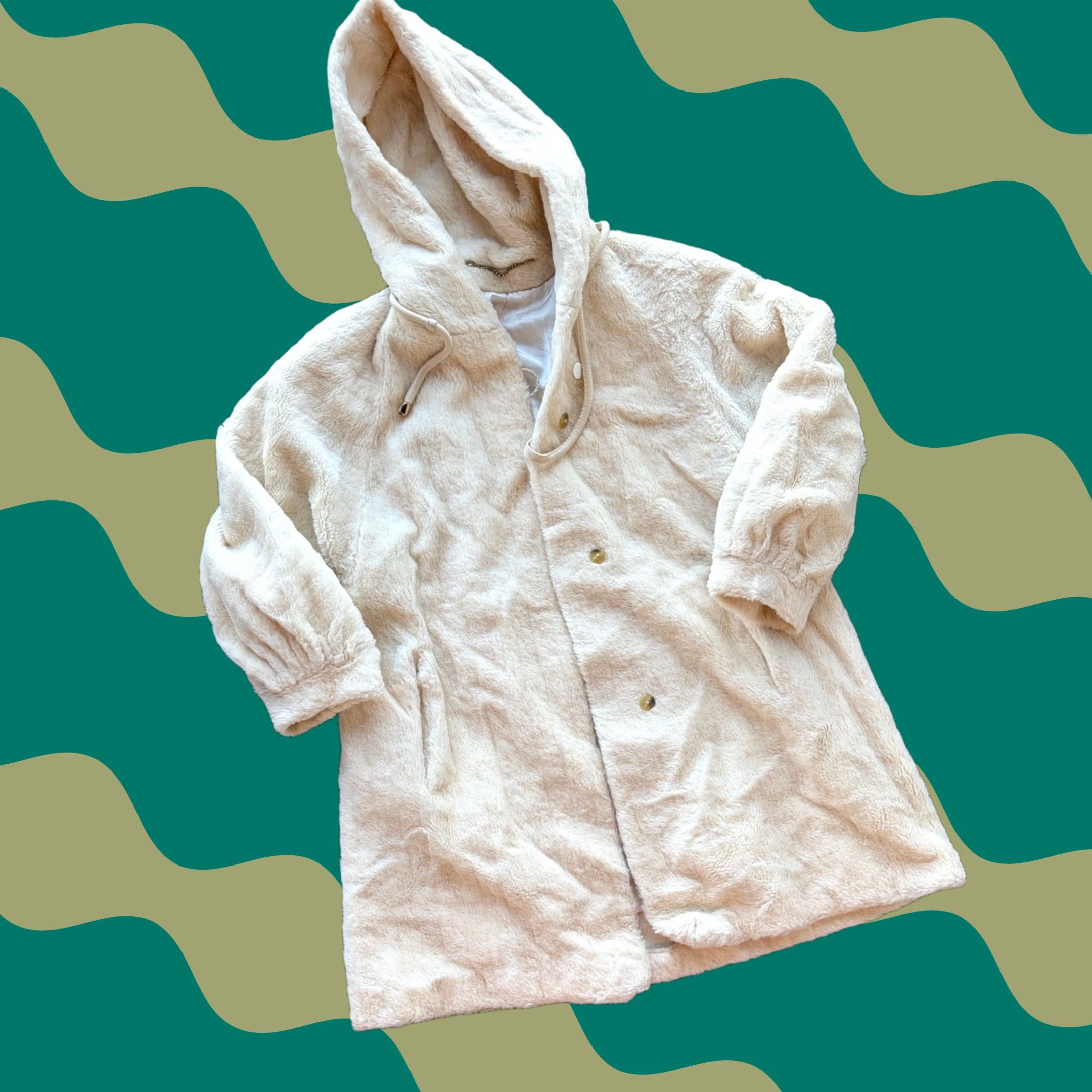 Vintage VINTAGE Alpaca Mohair Fur White Longline Hooded Button Front Women Coat 12/L Women Coat Size XL / US 12-14 / IT 48-50 - 1 Thumbnail