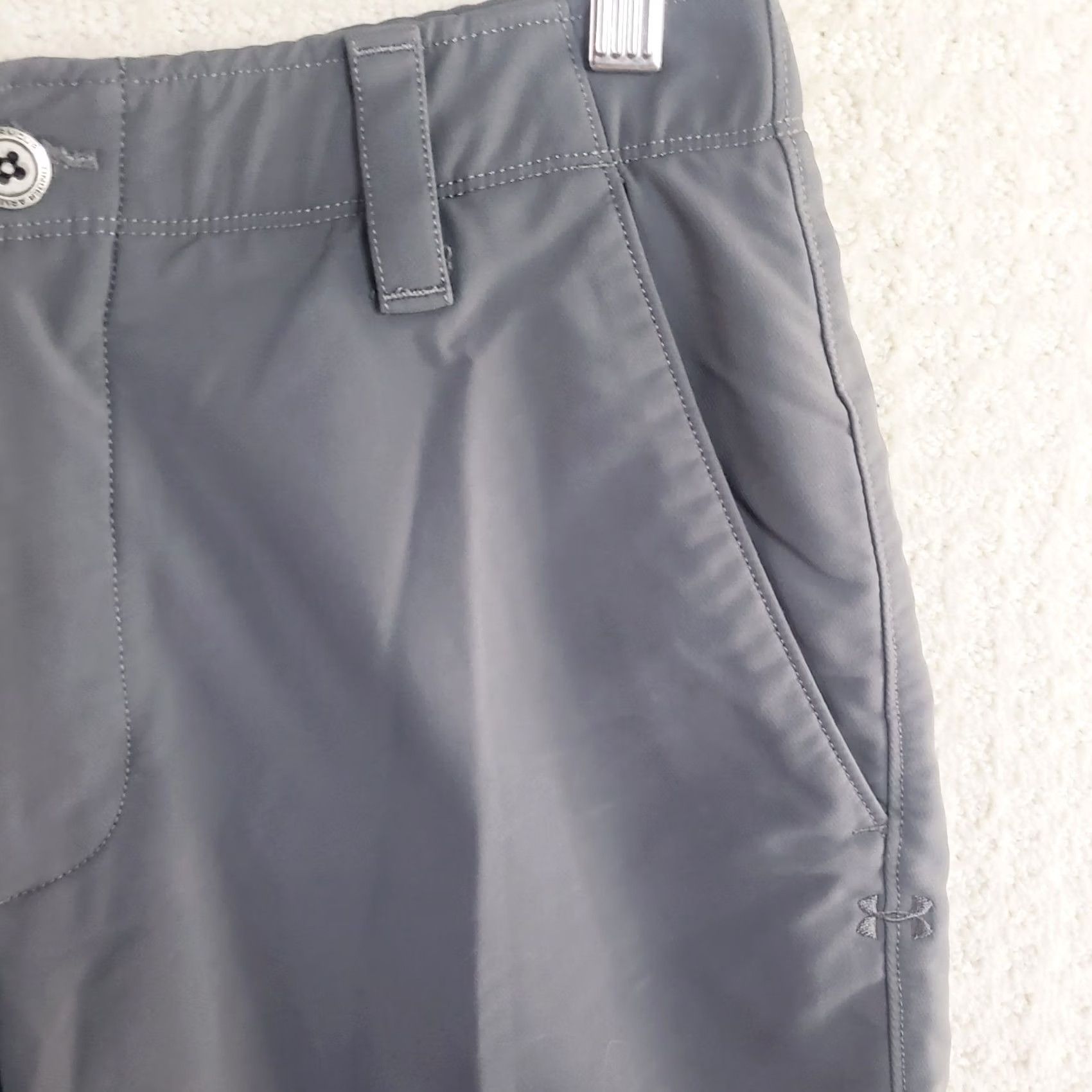 Under Armour Under Armour Shorts Men 32x10 Gray - Elastic Waist Stretch - Chino Style - Match Play Golf - Regular Fit - 32 in Waist - Gray - Mens Size US 32 / EU 48 - 5 Thumbnail