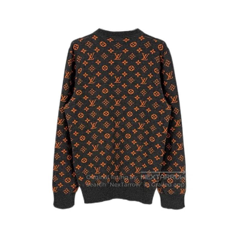 Louis Vuitton Louis Vuitton Grey orange logo cashmere sweater Size US XL / EU 56 / 4 - 2 Thumbnail