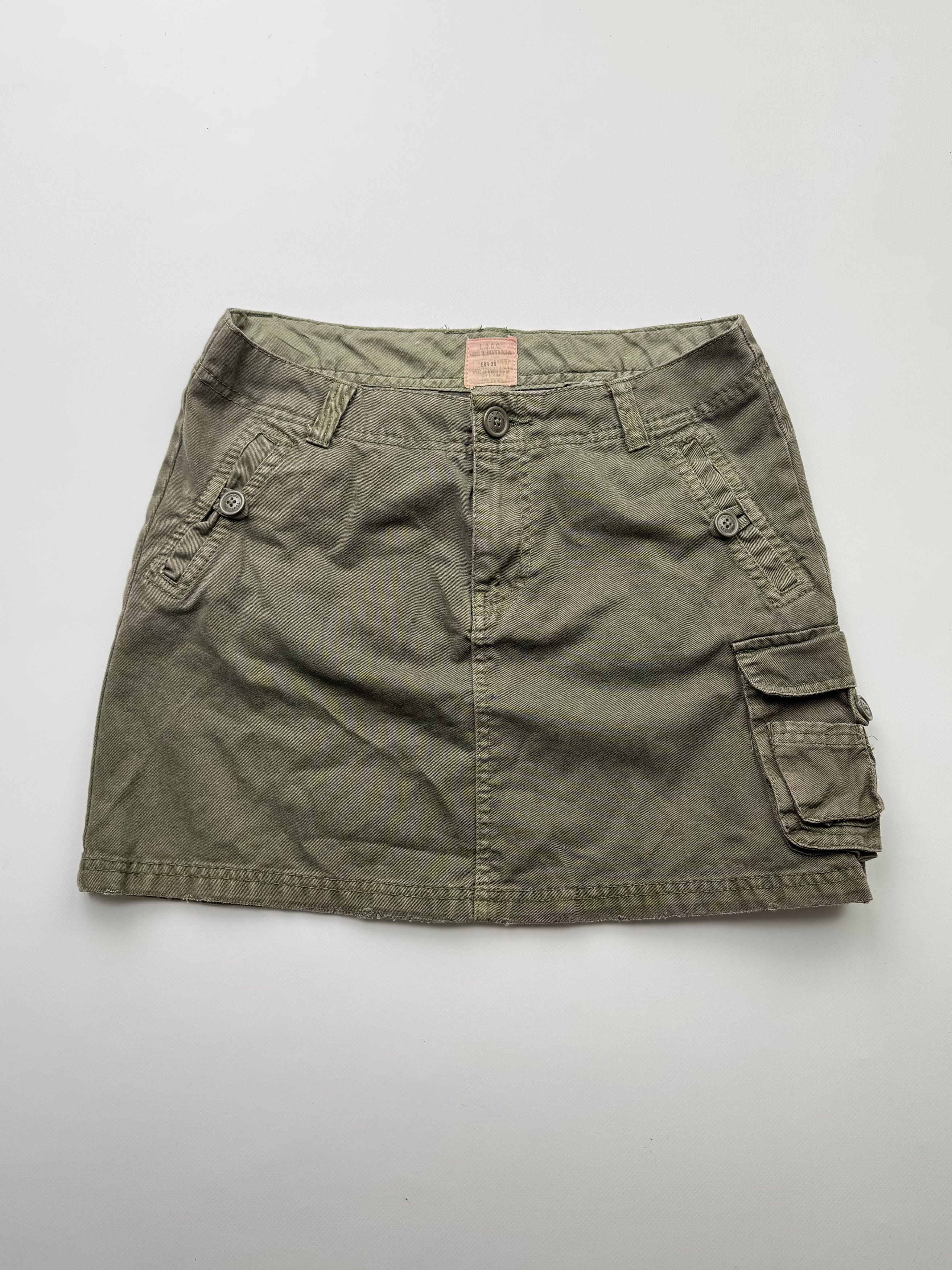 Vintage Vintage Cargo Mini Skirt B394(V164) Size 26" / US 2 / IT 38 - 1 Thumbnail