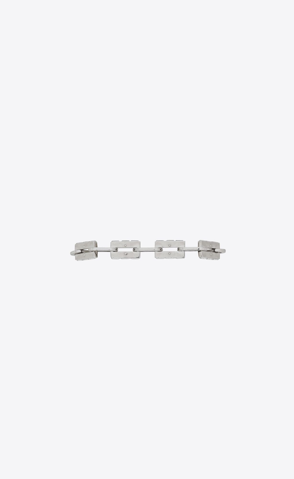 Saint Laurent Paris o1b1hav111124 Size: M / Rhineston Oval Link Bracelet Silver Size ONE SIZE - 2 Thumbnail