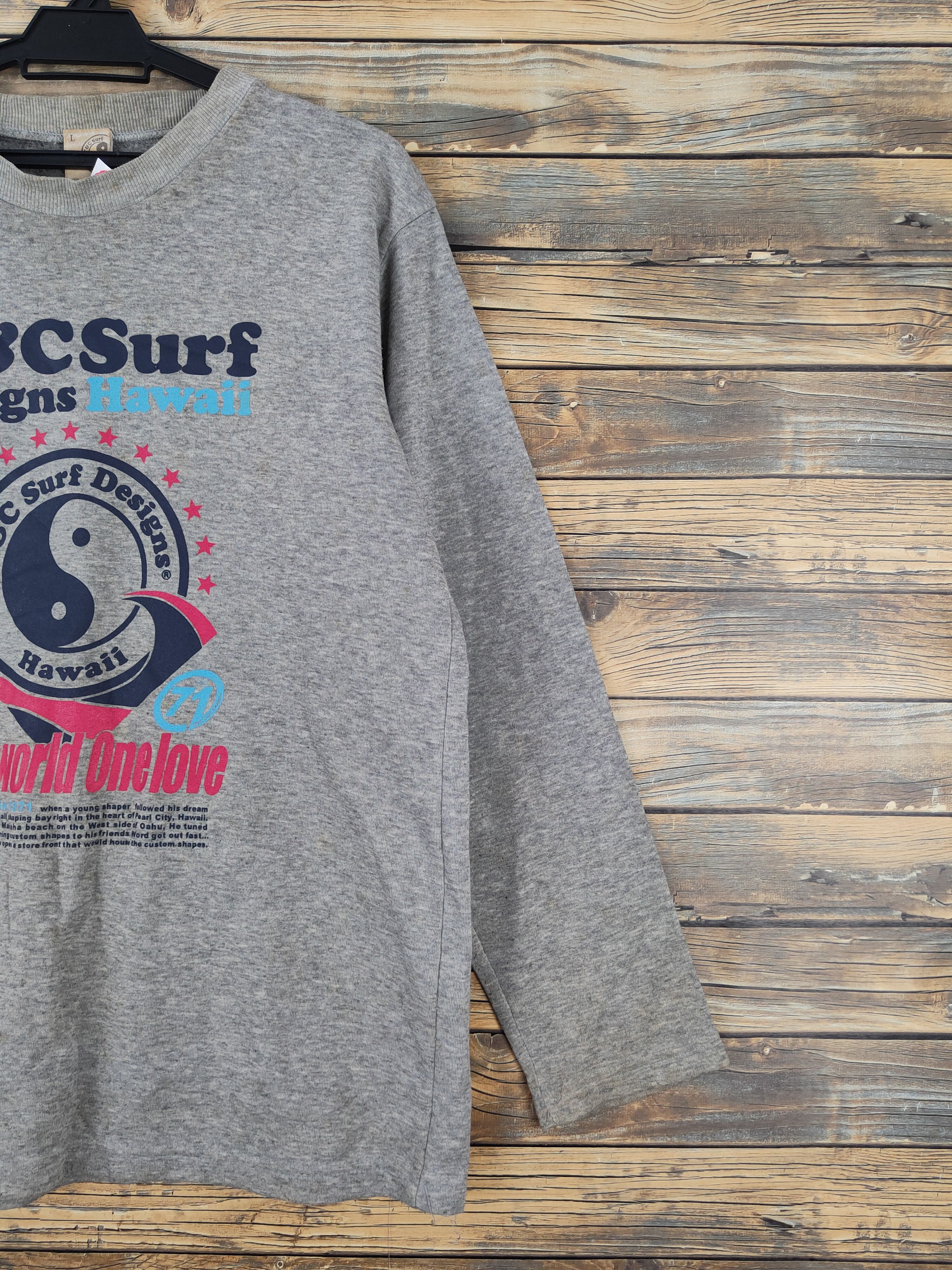 Japanese Brand T&C Surf Designs Gray Hawaii Sweatshirts #W1128 Size US L / EU 52-54 / 3 - 6 Thumbnail