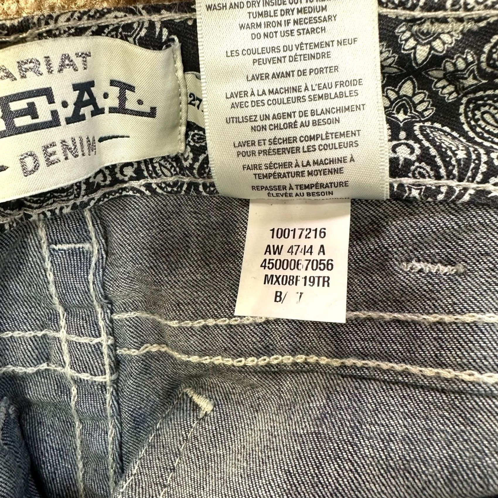 Ariat Ariat REAL Denim Jeans Womens 27 Blue Stretch Bootcut 5-Pocket Regular Inseam 31 Size 27" / US 4 / IT 40 - 5 Thumbnail