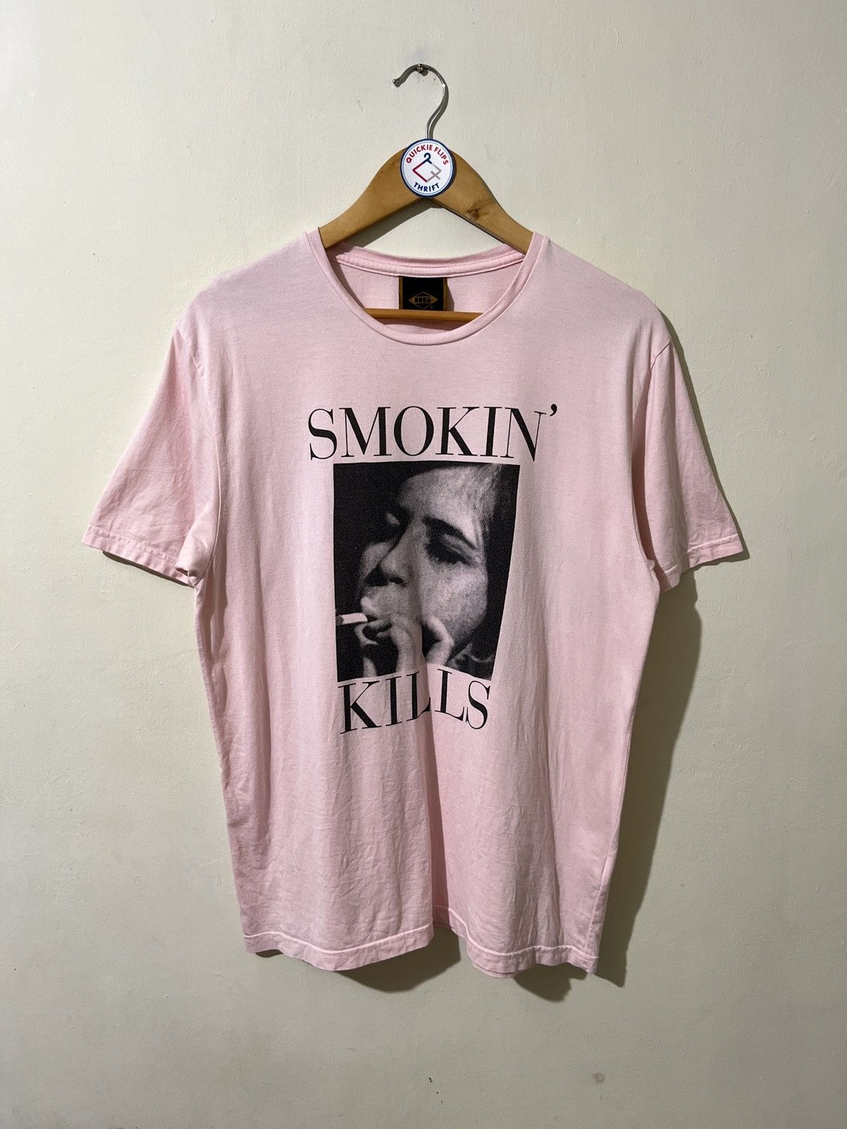image of Smokin’ Kills X Hysteric Glamour Tee in Pink, Women's (Size Large)