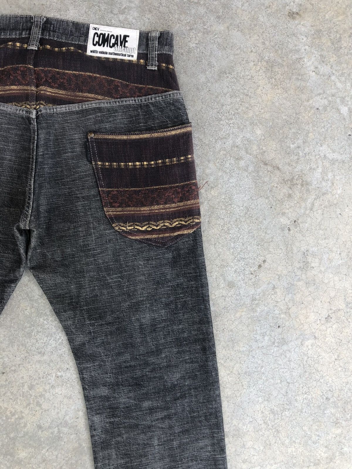 Japanese Brand Concave attempt Blanket Denim Distressed Jeans Size US 33 - 10 Thumbnail