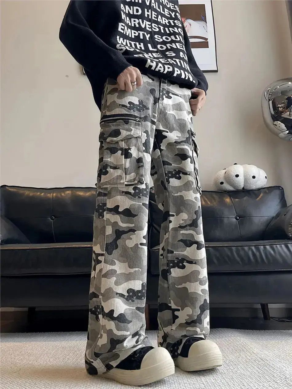 Japanese Brand Retro casual wide leg pocket camouflage jeans Size US 32 / EU 48 - 4 Thumbnail