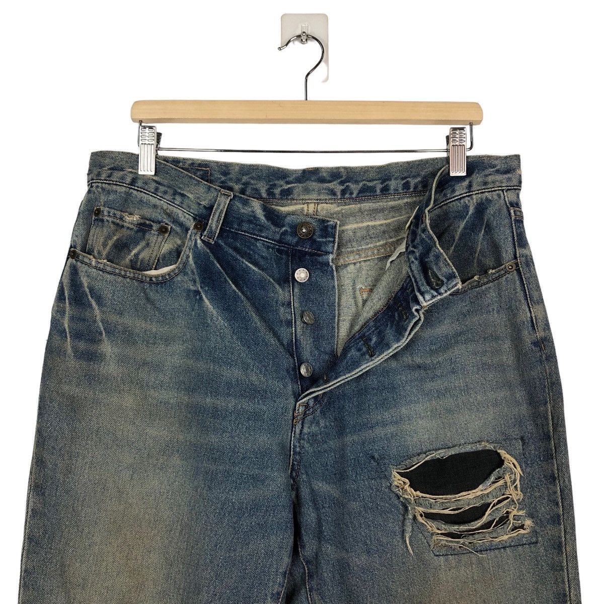 If Six Was Nine 🔥Biker Distressed Denim Jeans Japan Made Size US 34 / EU 50 - 12 Thumbnail