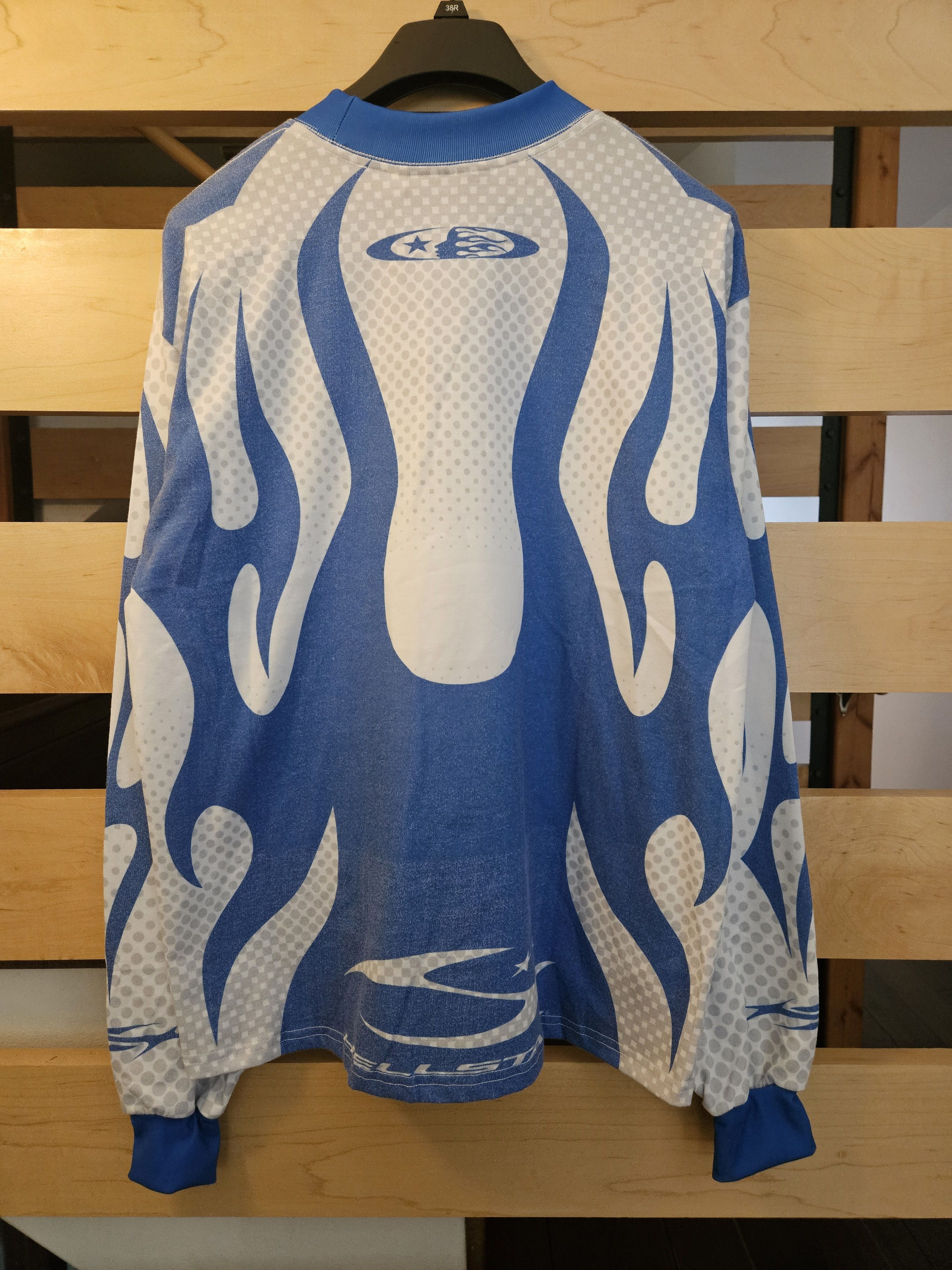 HELLSTAR Blue & White Moto Jersey Long Sleeve Shirt Size US M / EU 48-50 / 2 - 2 Thumbnail