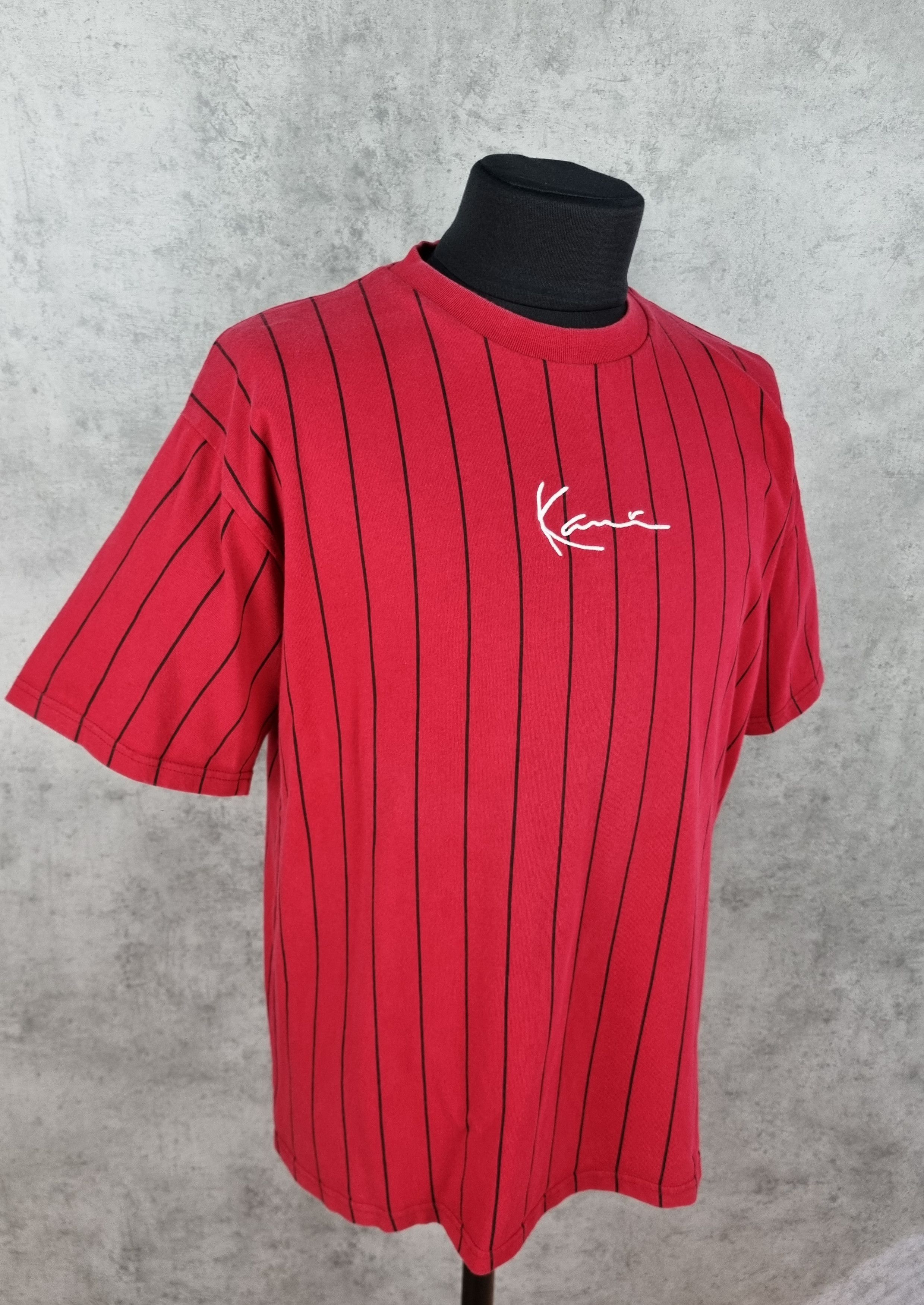 Karl Kani Karl Kani Central Embroidered Logo Pinstriped Teeshirt Size US XL / EU 56 / 4 - 4 Thumbnail