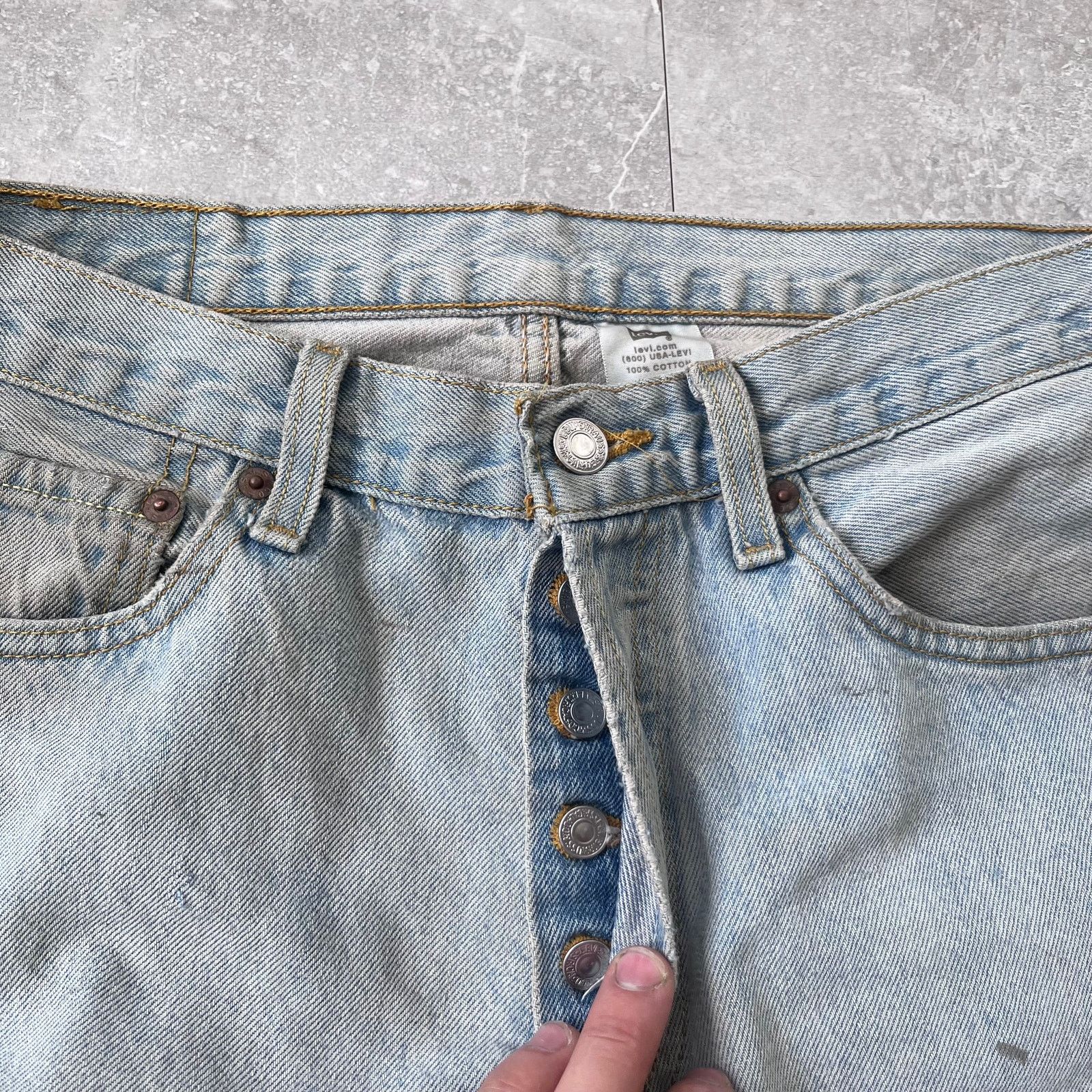 Levi's Vintage Levi’s 501 Custom Patchwork Jeans – Coffee-washed Size US 32 / EU 48 - 3 Thumbnail