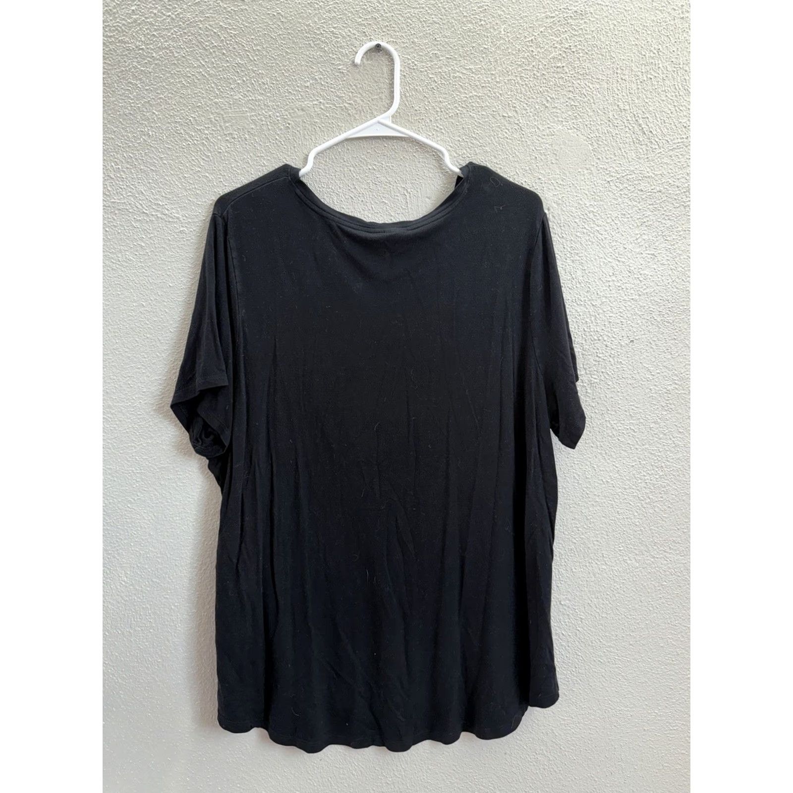 Old Navy VINTAGE Old Navy Womens Shirt XXL Luxe Black Short Sleeve V-Neck Size XXL / US 16-18 / IT 52-54 - 5 Thumbnail