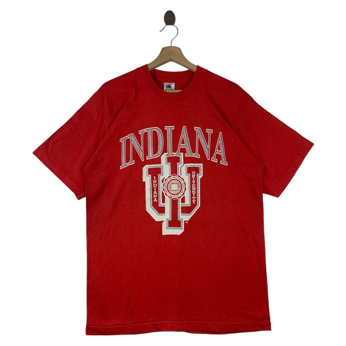 Vintage Vintage UNIVERSITY OF INDIANA Red tee Size US L / EU 52-54 / 3 - 1 Thumbnail