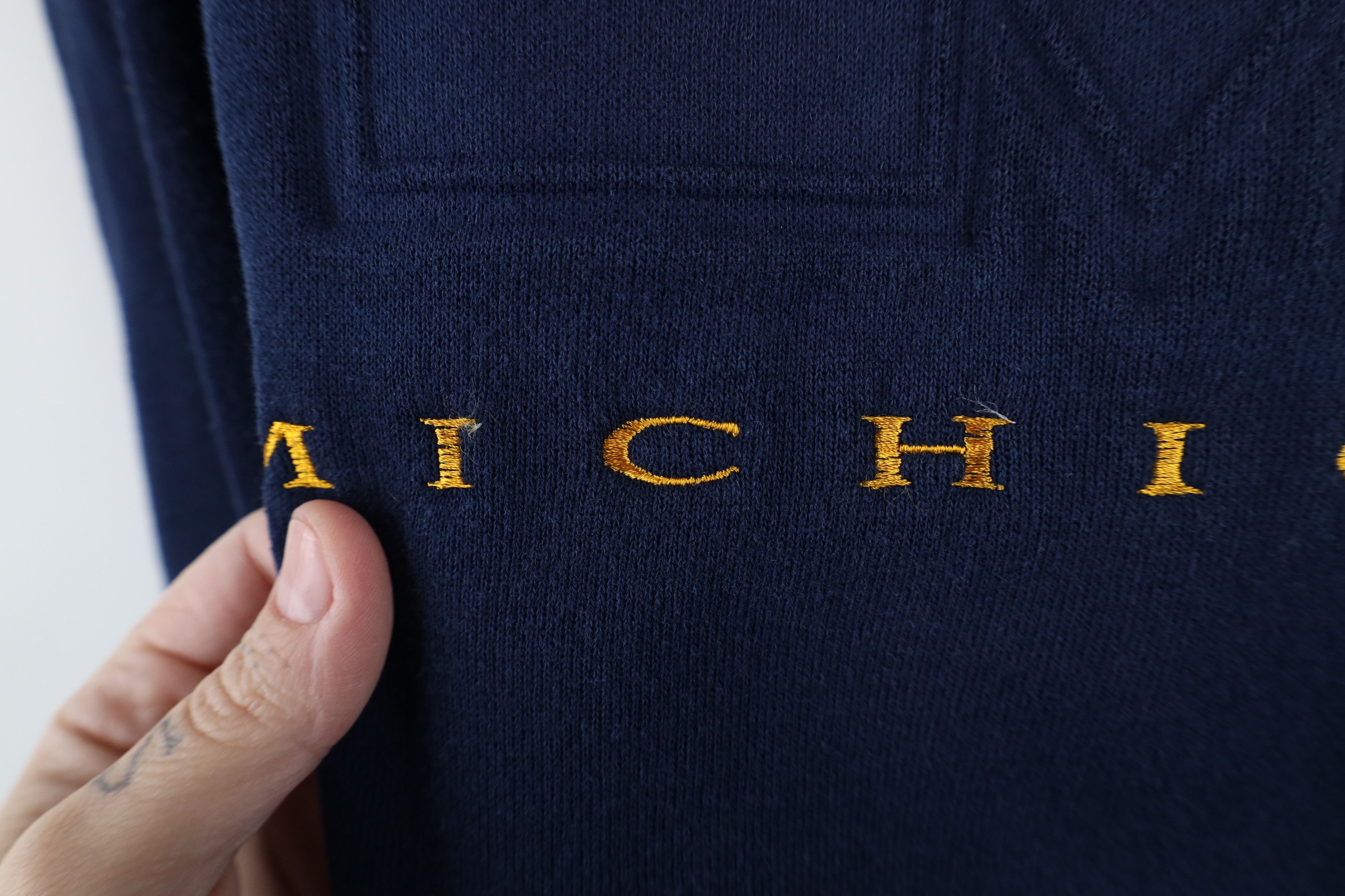 Vintage Vintage 90s Spell Block M University of Michigan Sweatshirt Size US XL / EU 56 / 4 - 7 Thumbnail