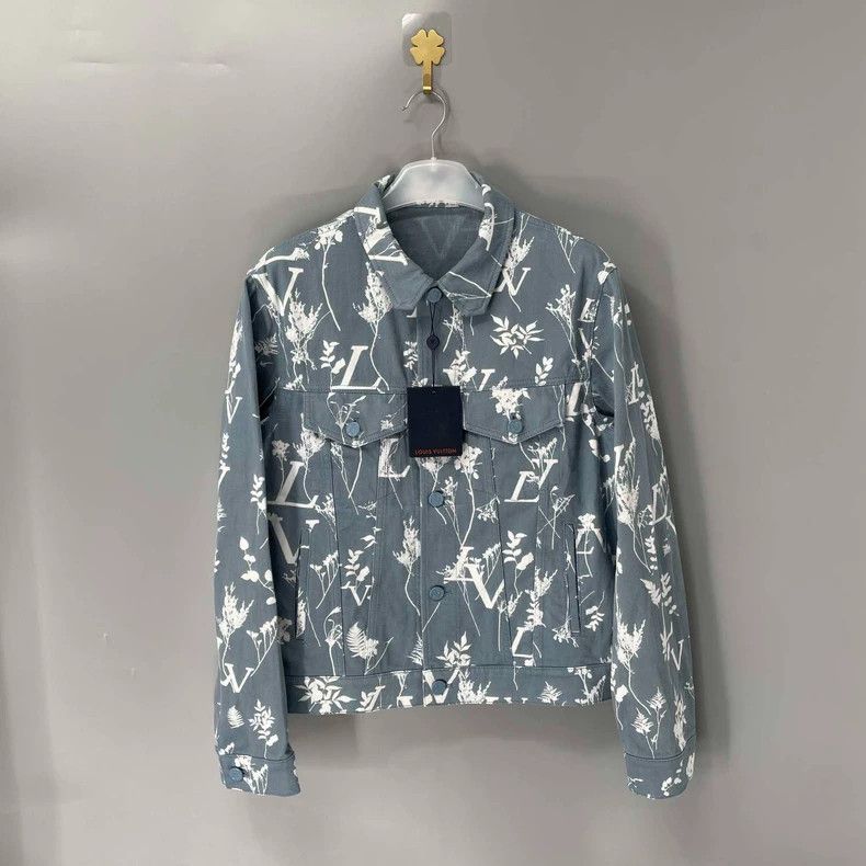 Louis Vuitton Louis Vuitton Haze Blue Plant Wheat Spike Denim Jacket 2501 Size US M / EU 48-50 / 2 - 1 Thumbnail