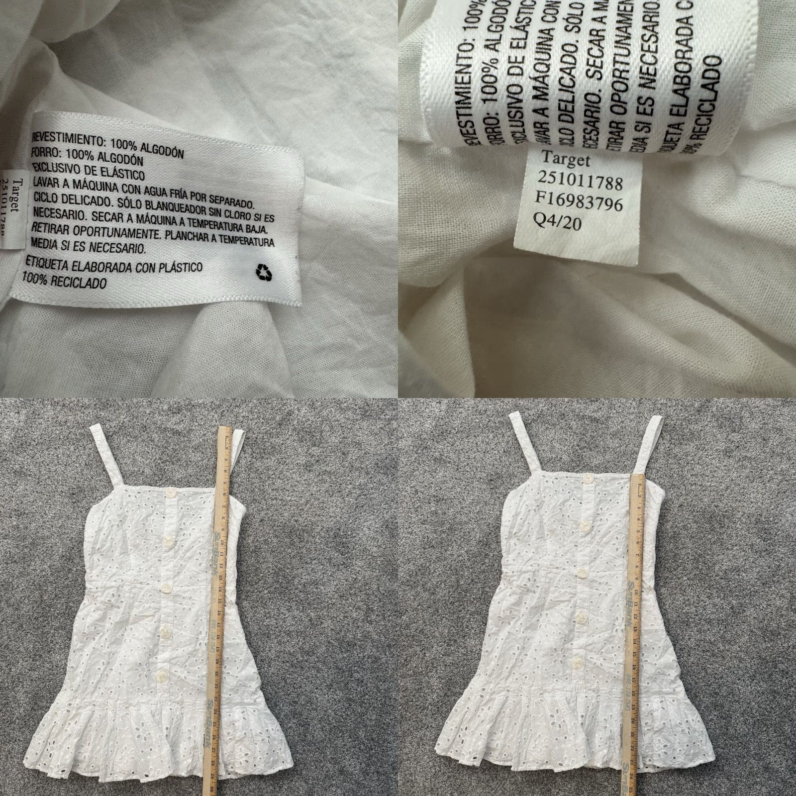 ALEXIS ALEXIS Target Mini Dress XS Eyelet Coquette Cottagecore Summer Smocked Romantic Dress Women Short White Cotton Size XS / US 0-2 / IT 36-38 - 9 Thumbnail