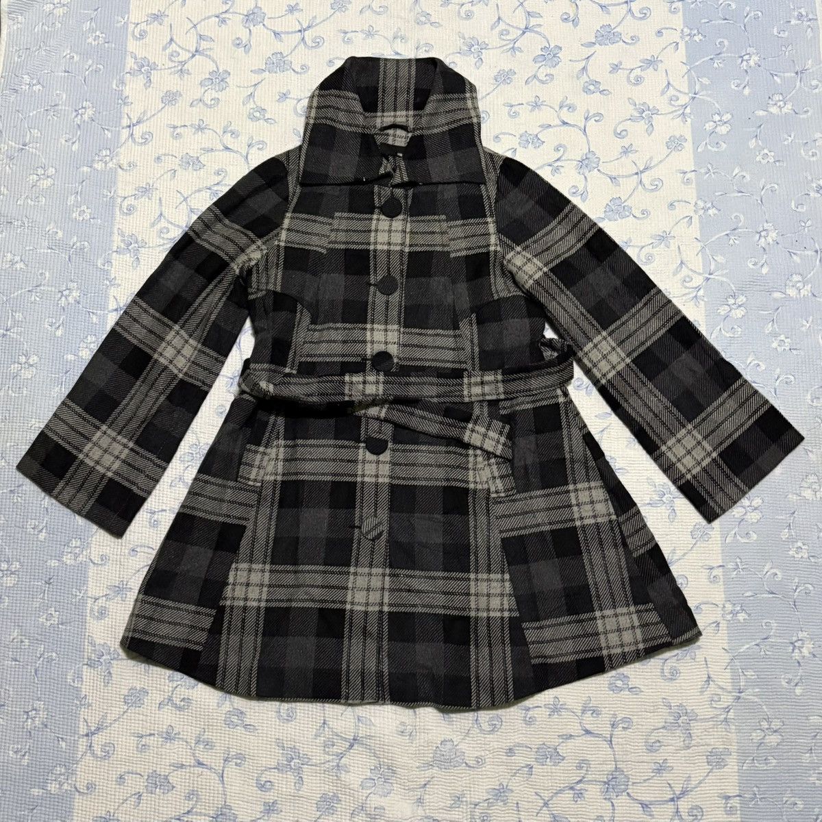 Zara Zara Longline Belted Wool Blend Coat Black Gray Size US L / EU 52-54 / 3 - 2 Thumbnail