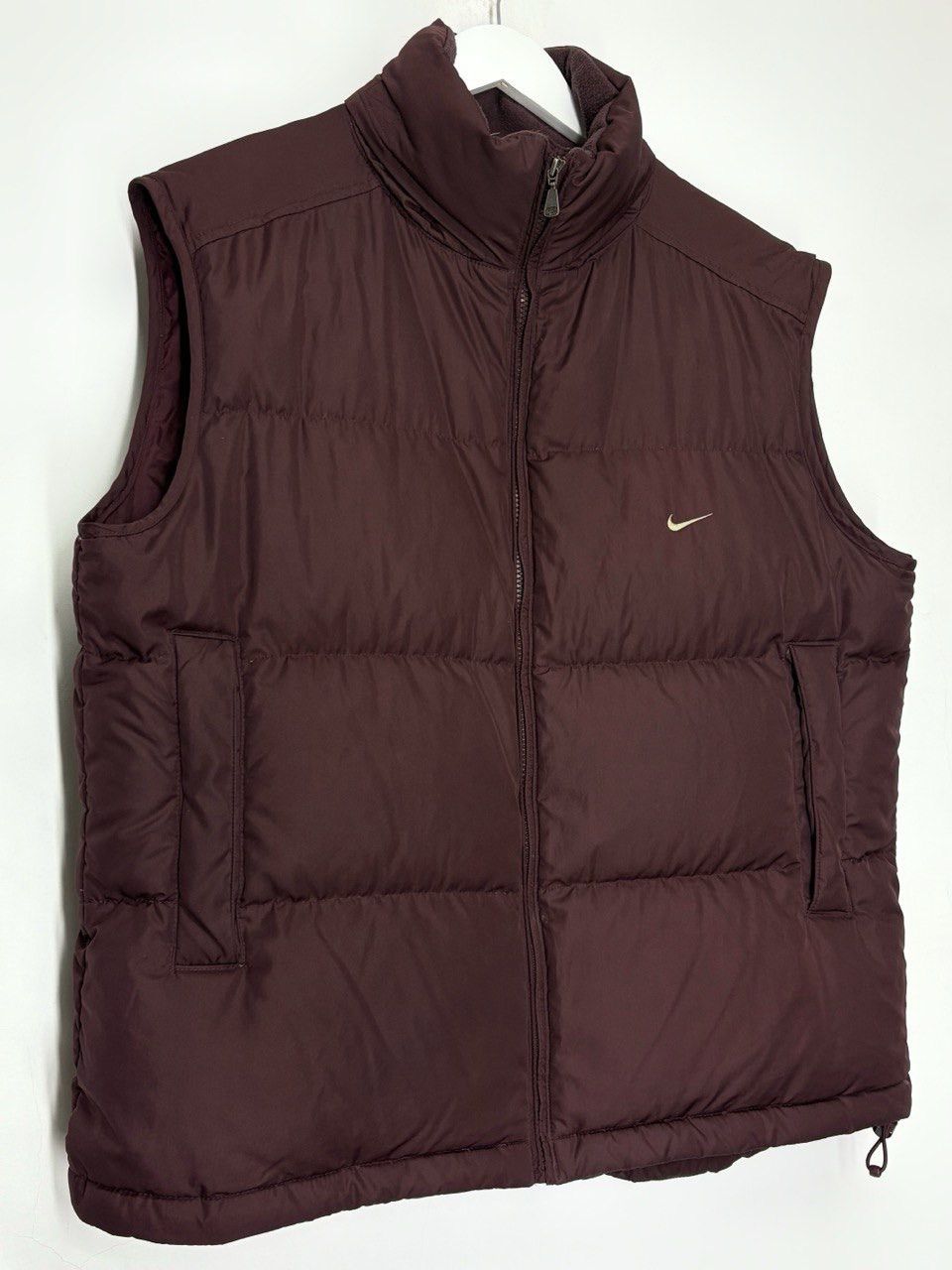 Nike 00s Vintage Nike Brown with Cherry Shade Down Puffer Vest Size US L / EU 52-54 / 3 - 3 Thumbnail