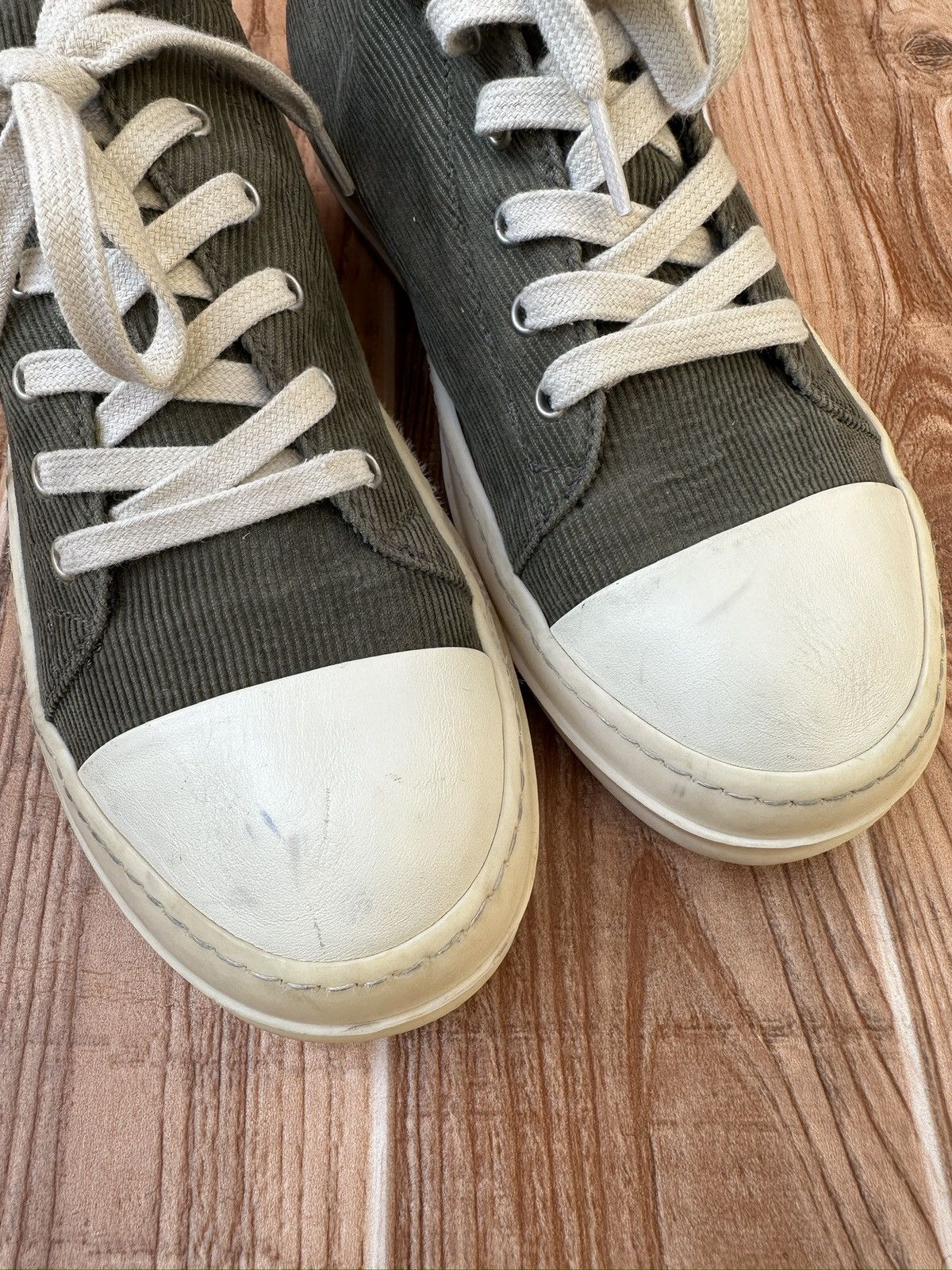 Rick Owens Rick Owens ‘DRKSHDW’ Army Dust Green Lowtops Size US 7.5 / EU 40-41 - 9 Thumbnail