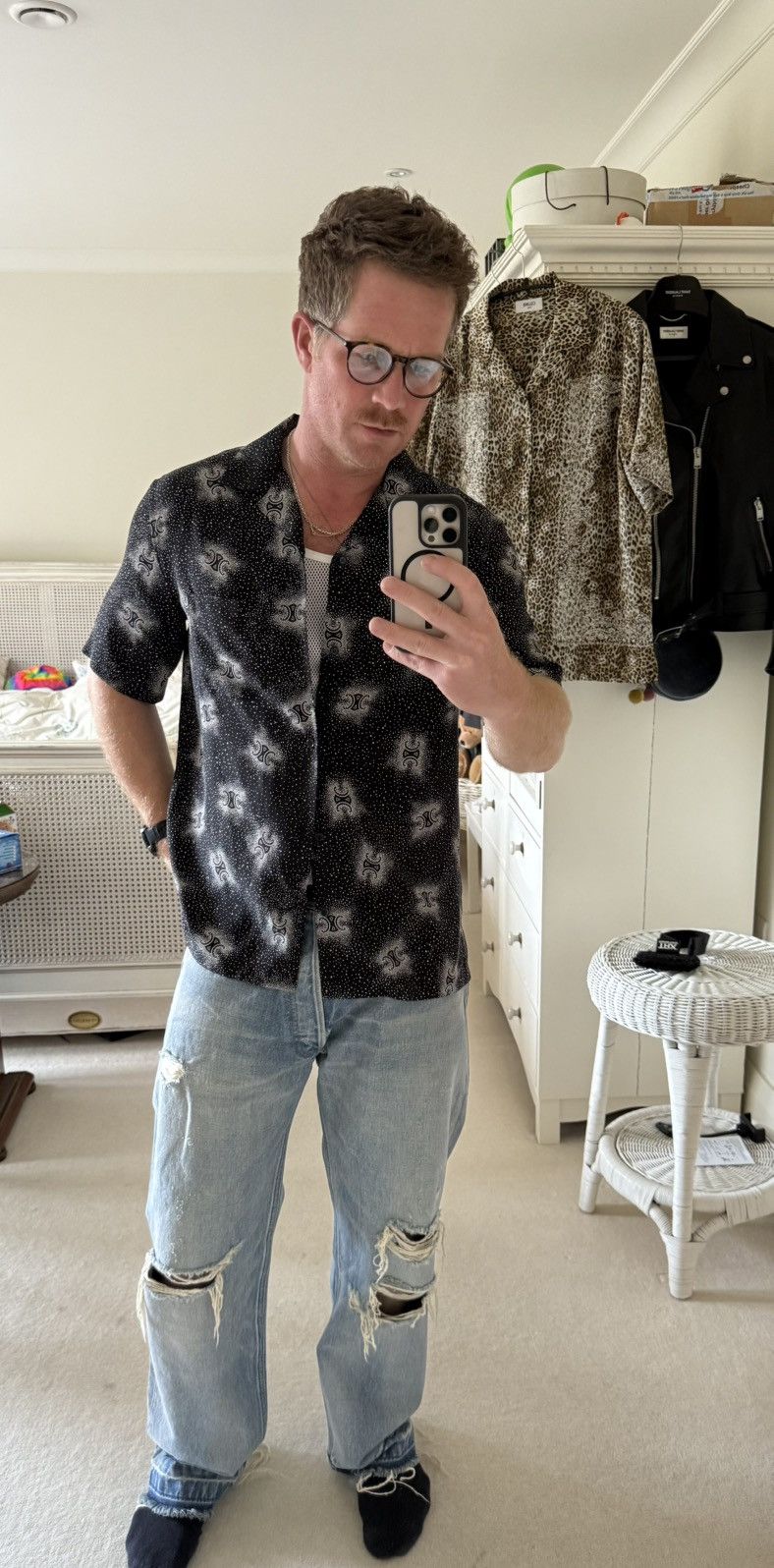Celine $1.45k SS25 Celine 💯% silk Hawaiian shirt Hedi 39 sample Size US M / EU 48-50 / 2 - 8 Thumbnail