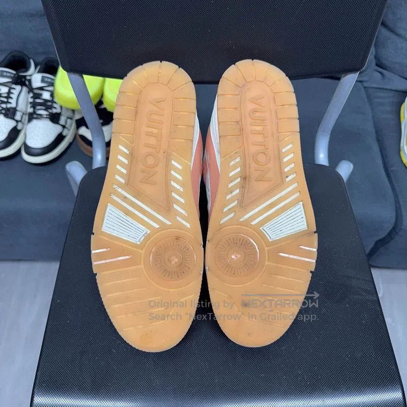 Louis Vuitton Louis Vuitton Trainer Low Top Sneakers in Peach . Size US 8.5 / EU 41-42 - 4 Thumbnail