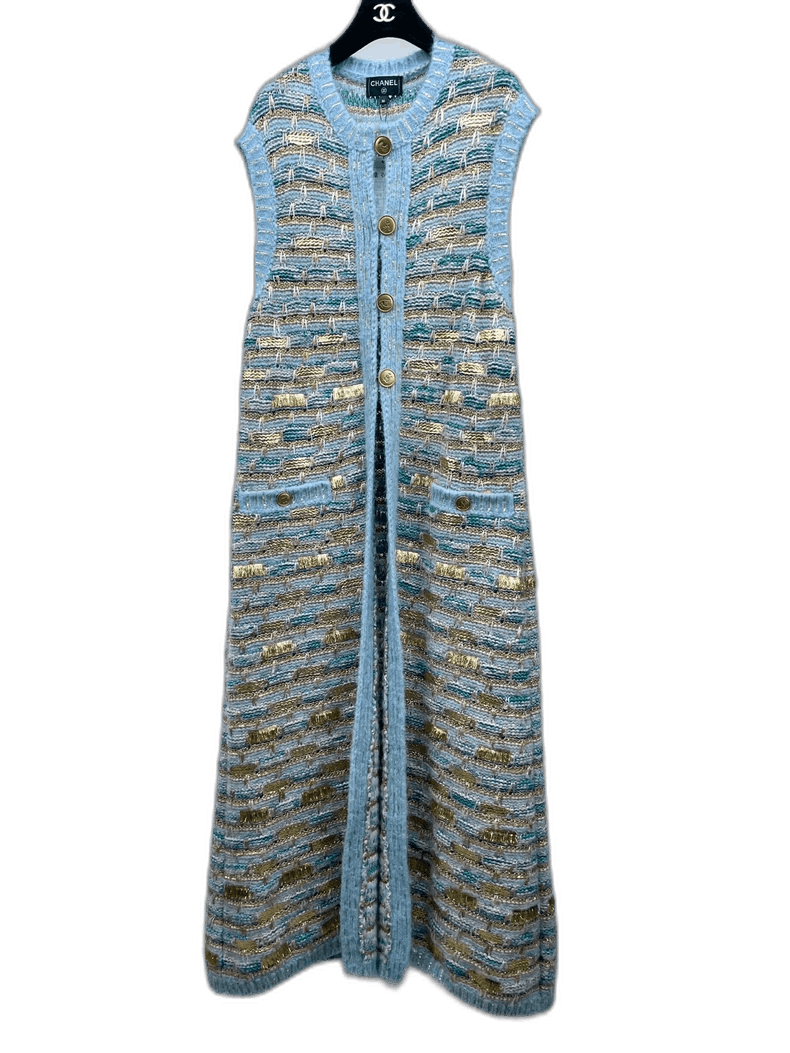 Chanel Chanel Peacock Vest with Gold Embroidery -2505 Size US 32 / EU 48 - 1 Thumbnail