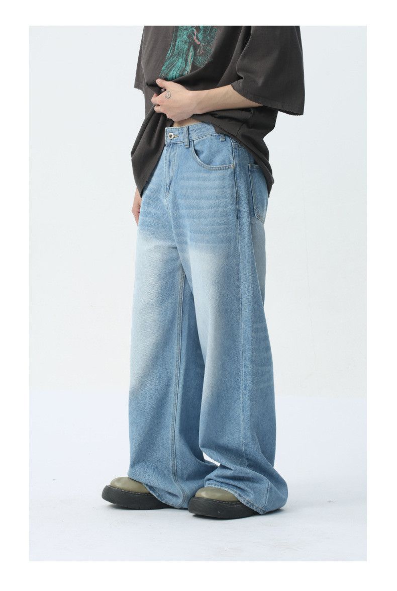Japanese Brand × Jean Japanese retro simple light blue wide-leg jeans Size US 32 / EU 48 - 5 Thumbnail