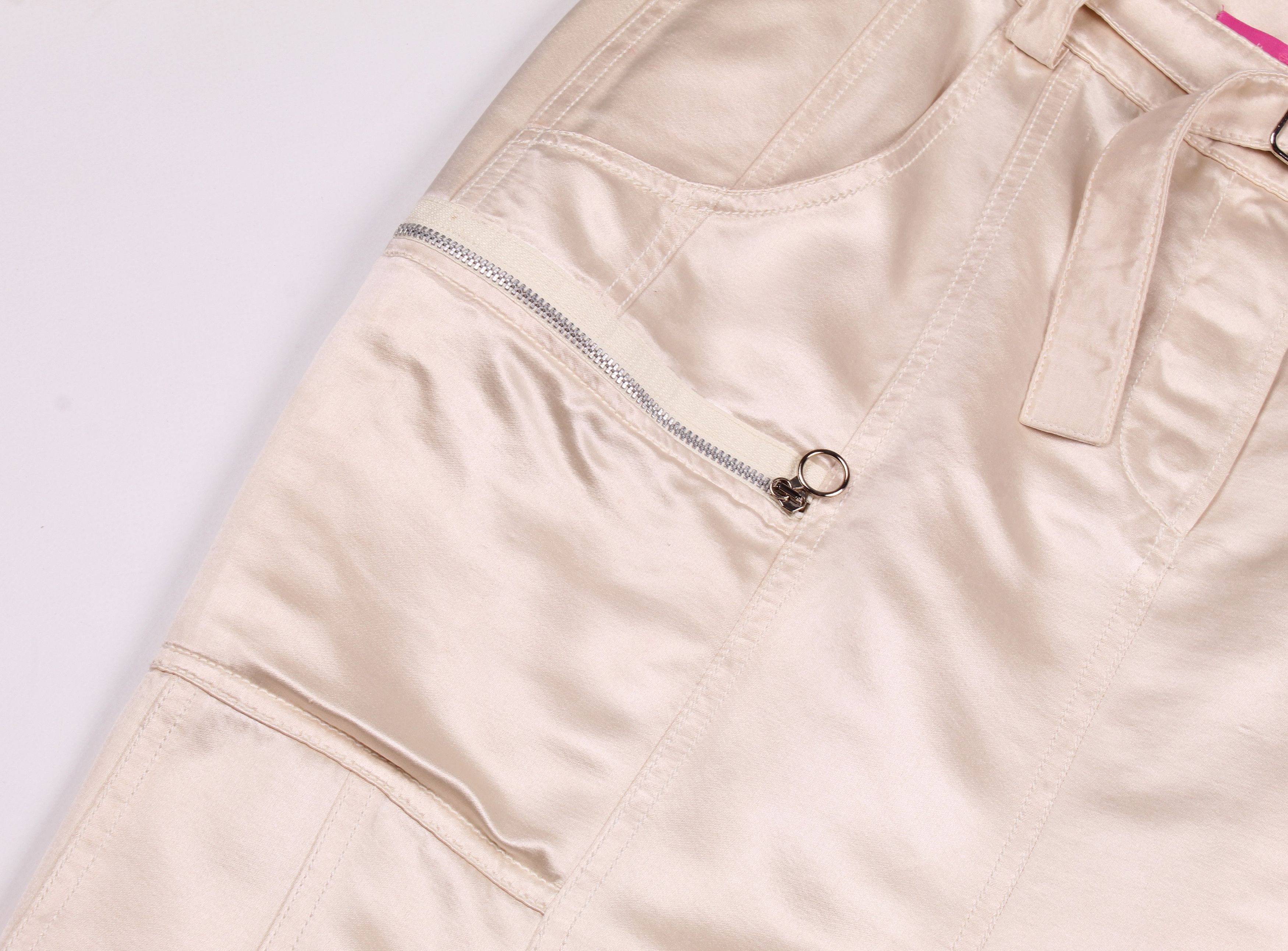 Emanuel Ungaro × Vintage Emanuel Ungaro Vintage Beige Silk Midi Skirt Size 30" / US 8 / IT 44 - 6 Thumbnail