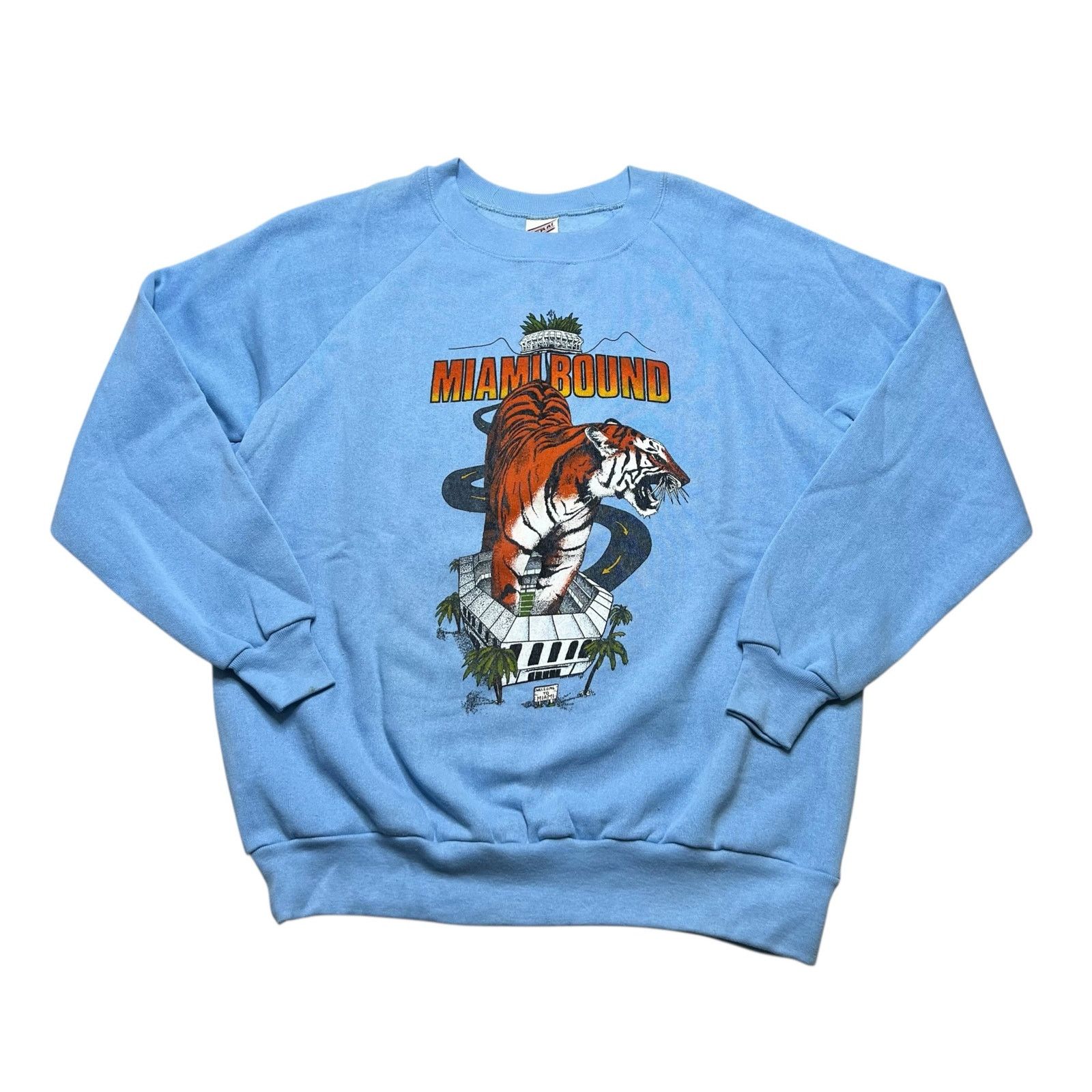Vintage Vintage 80’s Miami Bound Tiger crewneck unisex size Large Size US L / EU 52-54 / 3 - 1 Thumbnail