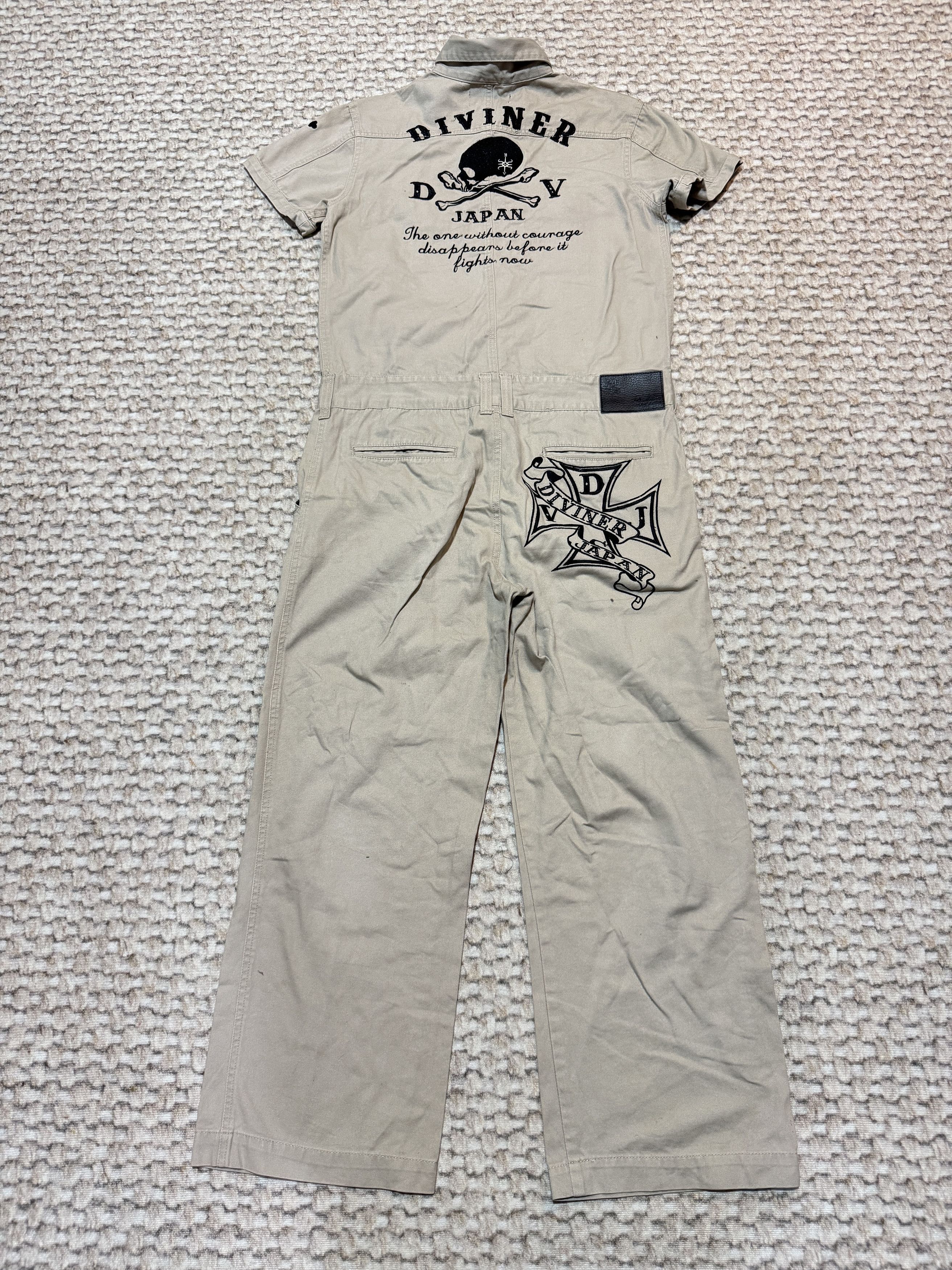 Japanese Brand Japanese Brand Diviner Skull Cross Embroider Coverall Size US 33 - 3 Thumbnail