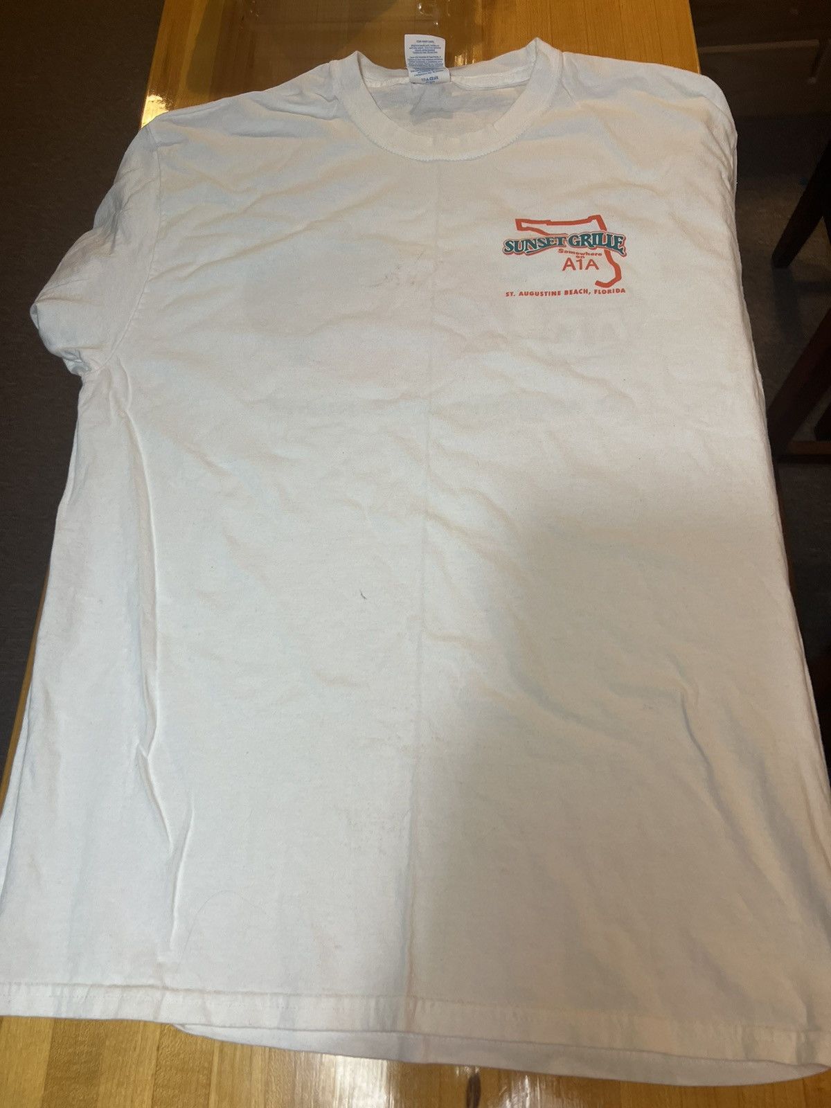 Vintage White T-shirt with Florida Beach Design Size US L / EU 52-54 / 3 - 4 Thumbnail