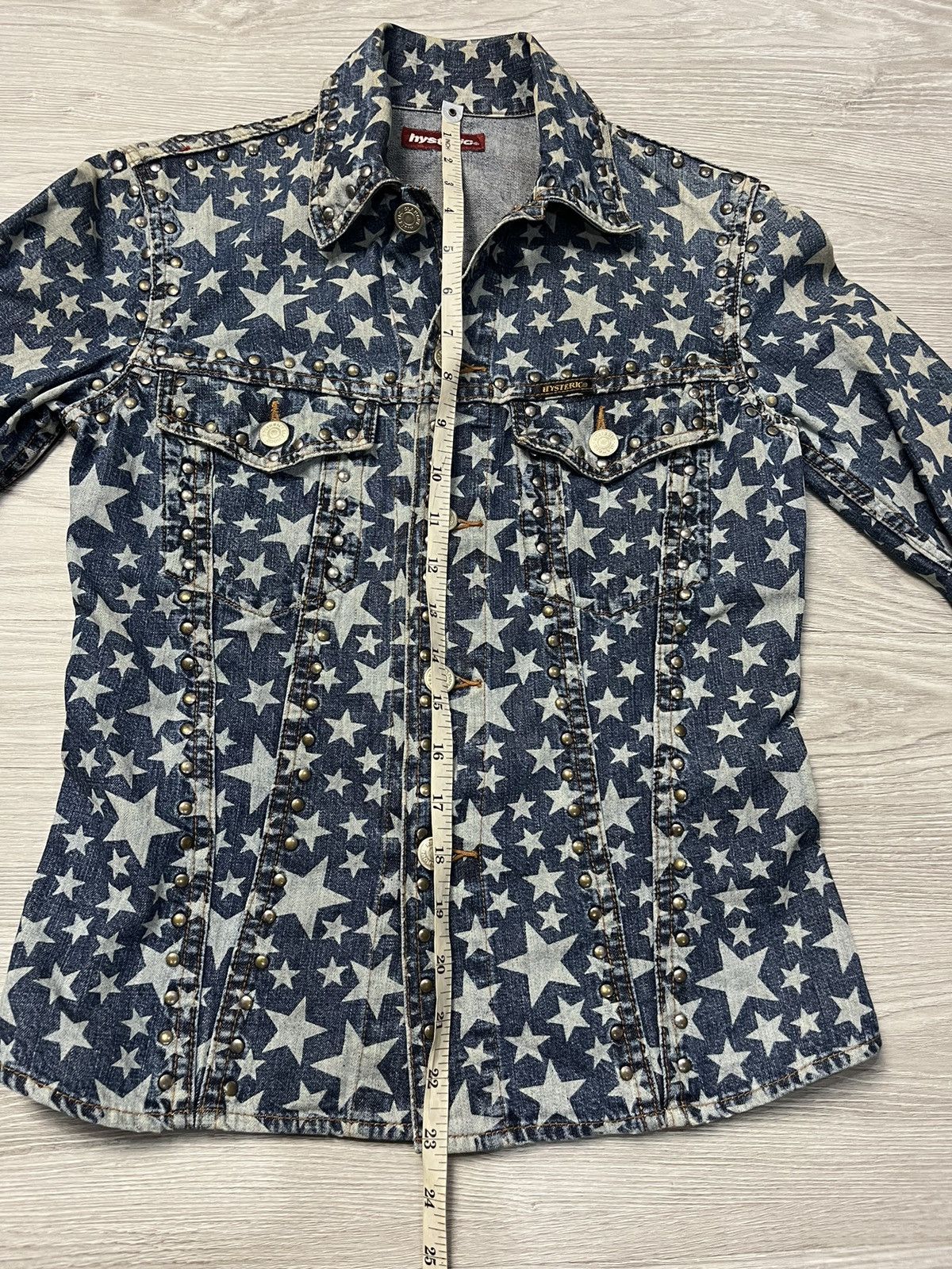 Hysteric Glamour × Japanese Brand Vintage Hysteric AOP Star Studded Denim Jacket Size S / US 4 / IT 40 - 8 Thumbnail