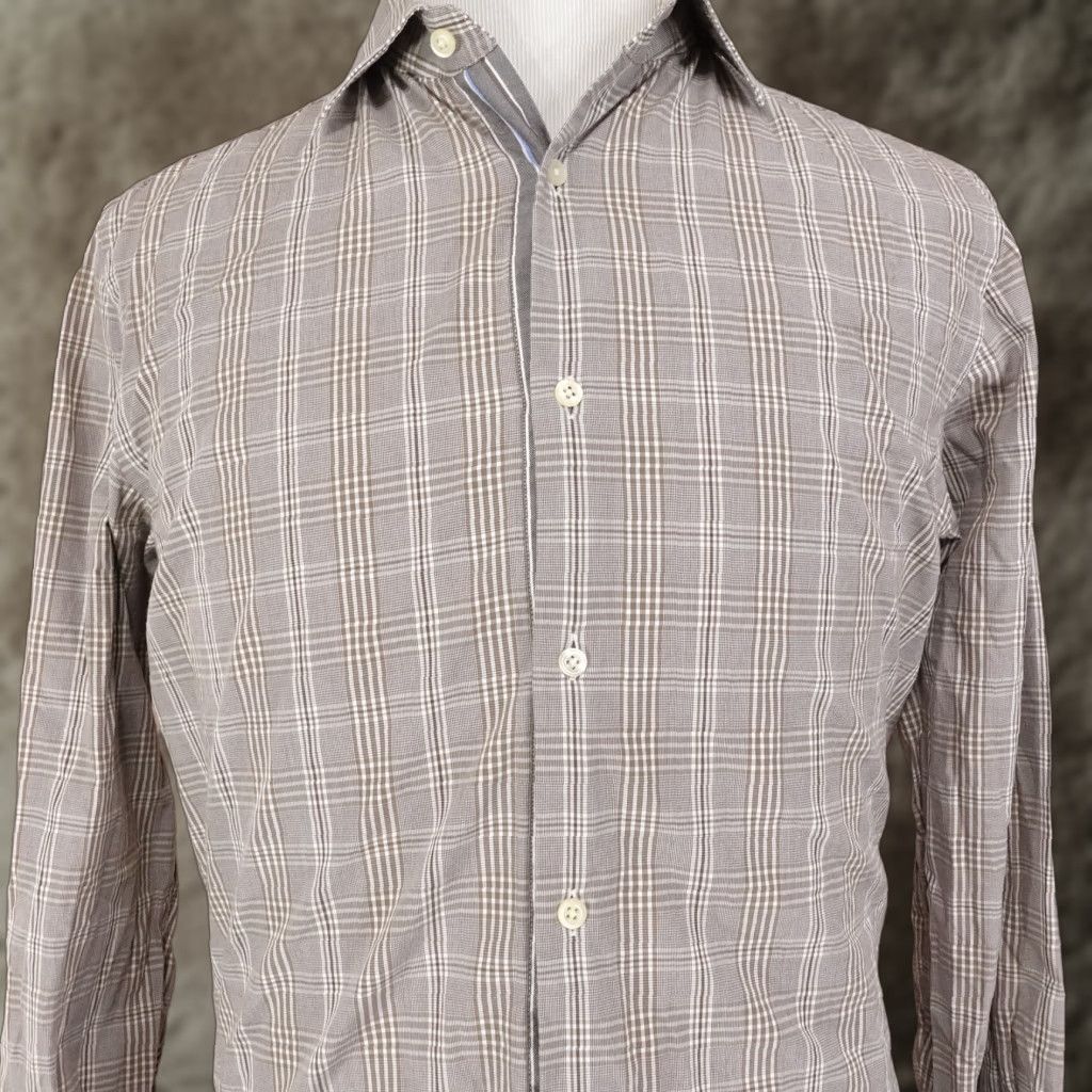 Banana Republic Vintage Banana Republic Men's Slim Fit Brown Check Button-Down Shirt M Size US M / EU 48-50 / 2 - 1 Thumbnail