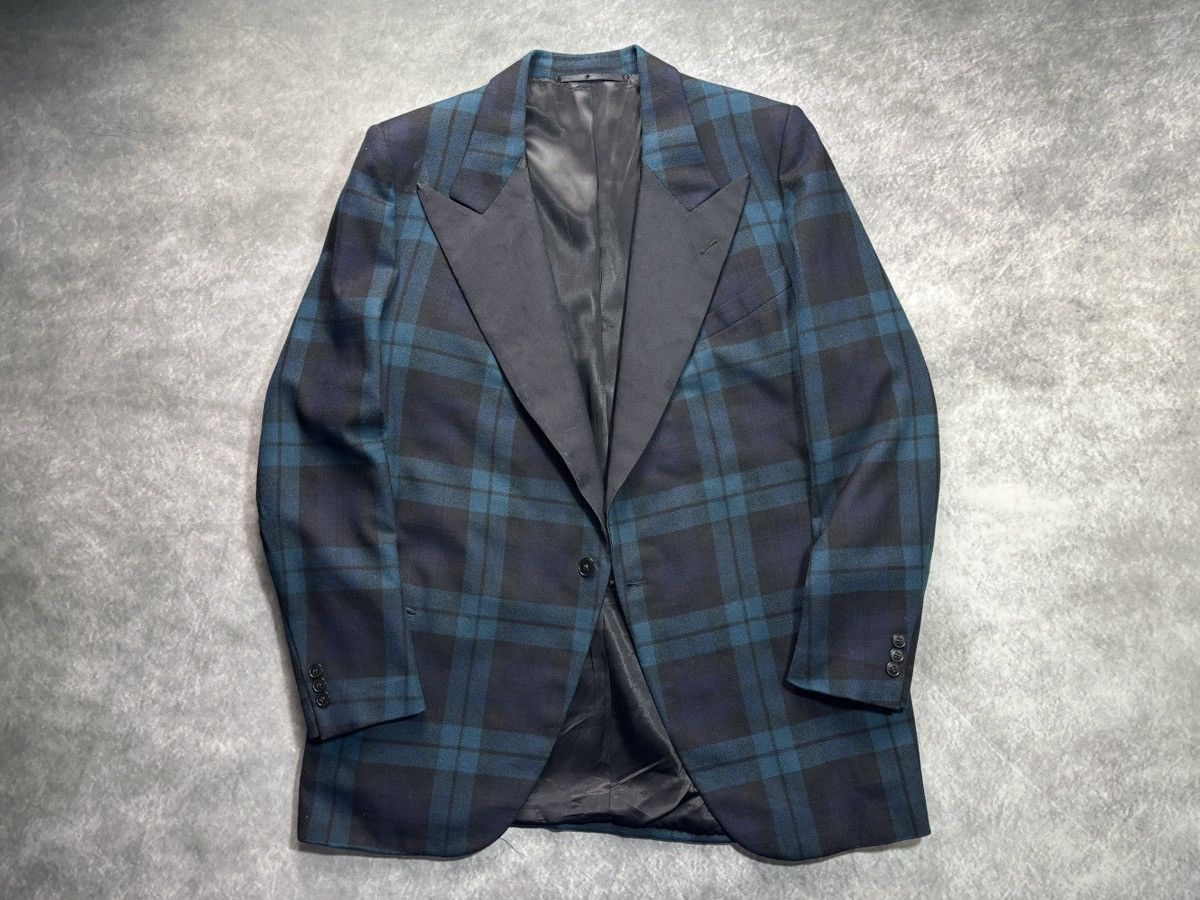 Vintage 1950s Plaid Blazer True Vintage Suit Jacket Wool 1940s Green Size 40R - 15 Thumbnail