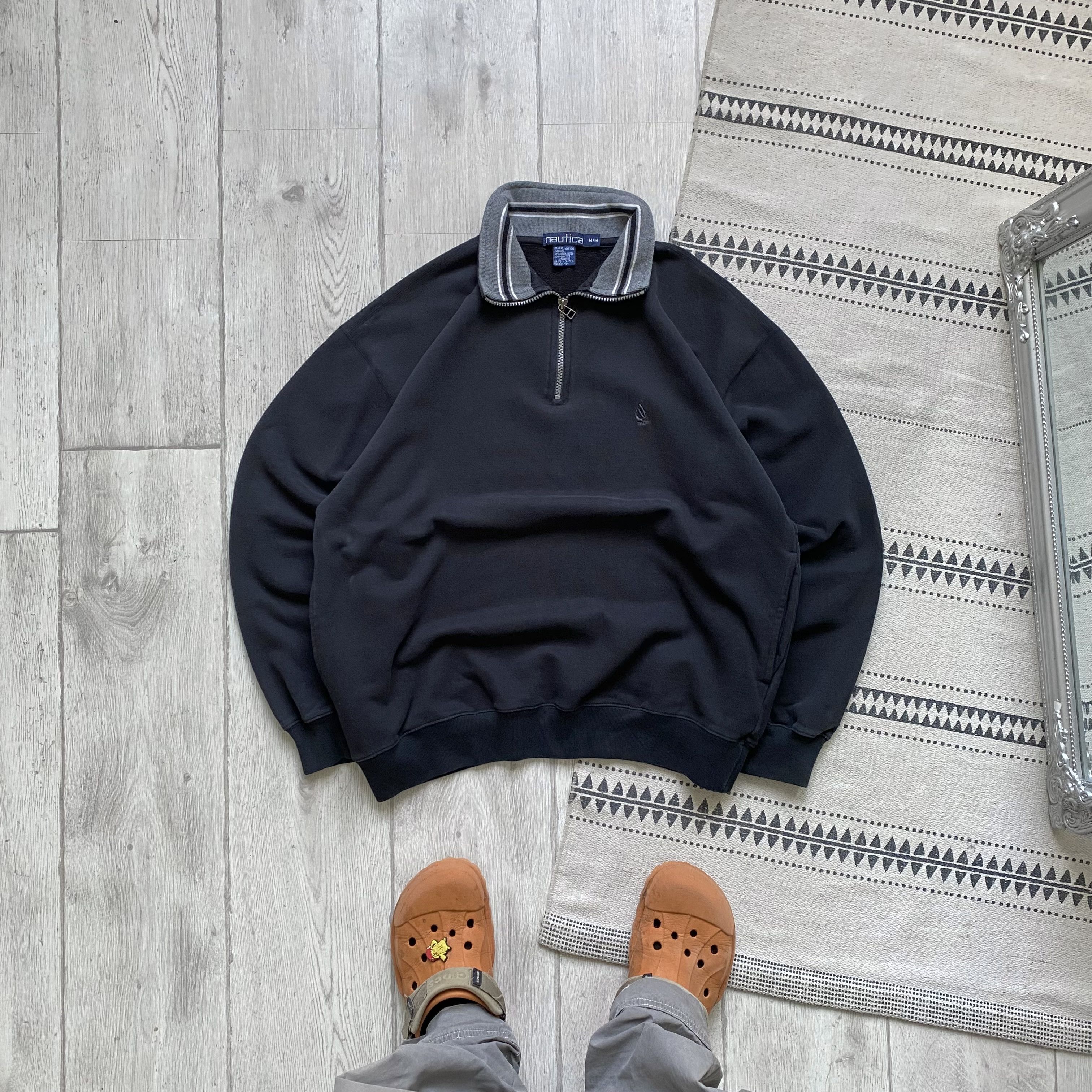 Nautica Vintage 90s Nautica Boxy sweatshirt Half zip sweater Size US M / EU 48-50 / 2 - 1 Thumbnail