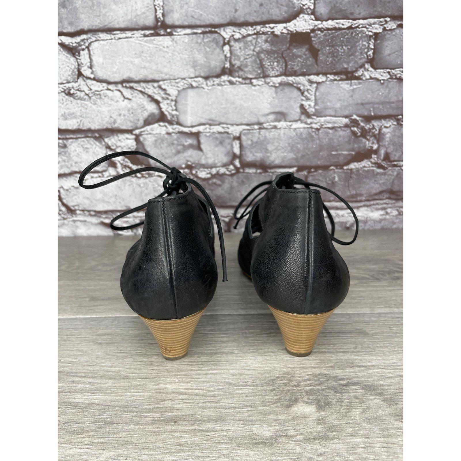 Other Paul Green Munchen Black Leather Caged Lace Up Heel Sandals Size US 6.5 / IT 36.5 - 18 Thumbnail