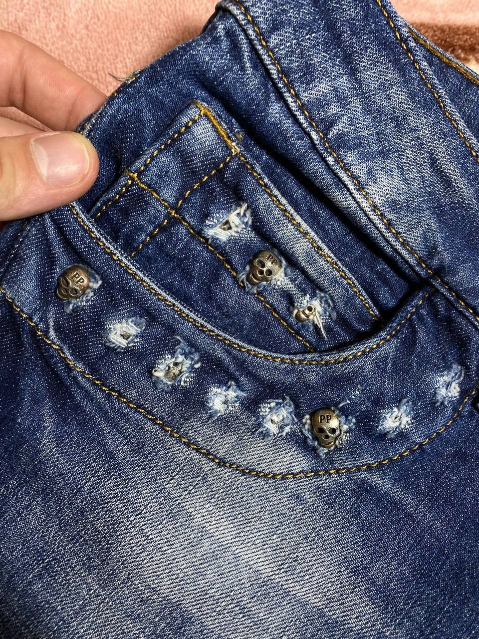 Japanese Brand × Philipp Plein Jeans Dirty Pants faded crash denim thrashed y2k distressed Size US 26 / EU 42 - 18 Thumbnail