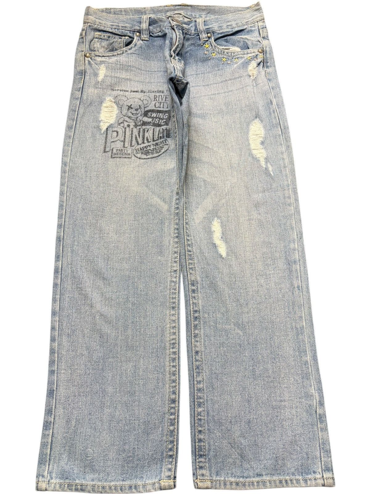 Ksubi Vintage Japanese Brand Printed Distressed Jeans Size 29" - 1 Thumbnail