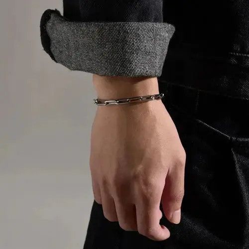 Other 5mm Silver Rectangle Chain bracelet Size ONE SIZE - 2 Thumbnail