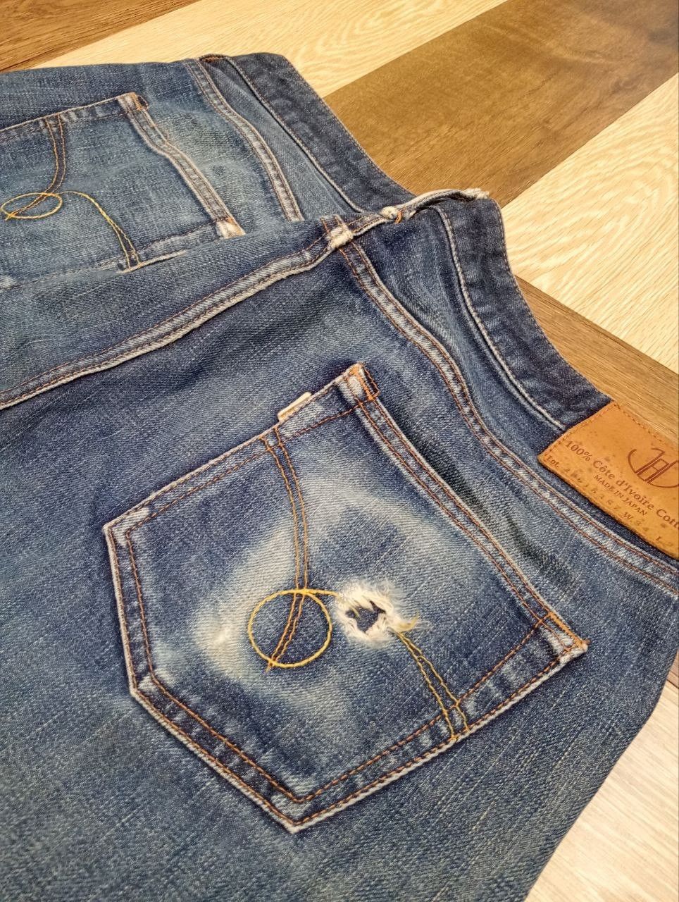Japan Blue JAPAN BLUE DENIM BLUE SELVEDGE DISTRESSED PANTS Size US 34 / EU 50 - 15 Thumbnail
