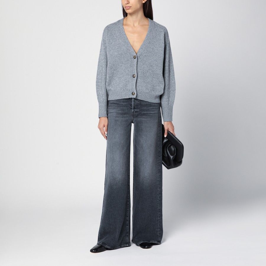 Loulou de Saison o1d2blof0824 Wool Cashmere Zanzibar Cardigan in Grey Size M / US 6-8 / IT 42-44 - 2 Thumbnail