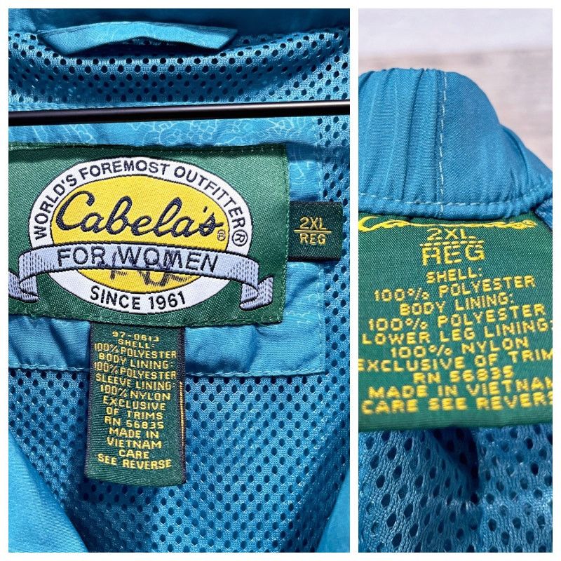 Cabelas Cabelas Windbreaker Tracksuit Jacket Pants Blue Mesh 2XL Size L / US 10 / IT 46 - 10 Thumbnail
