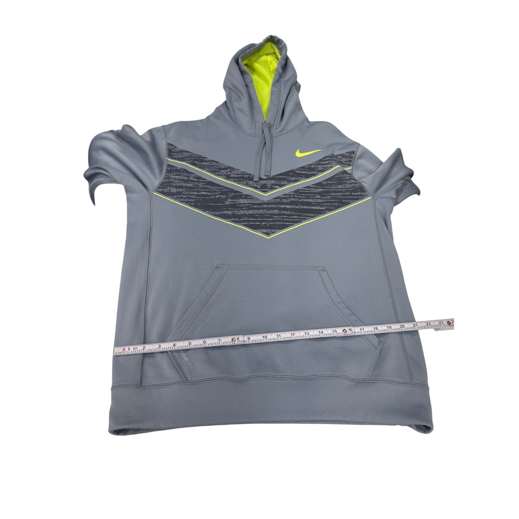 Nike Nike Therma-Fit Gray & Yellow Mens Hoodie Size M SKU 7221 Size US M / EU 48-50 / 2 - 9 Thumbnail